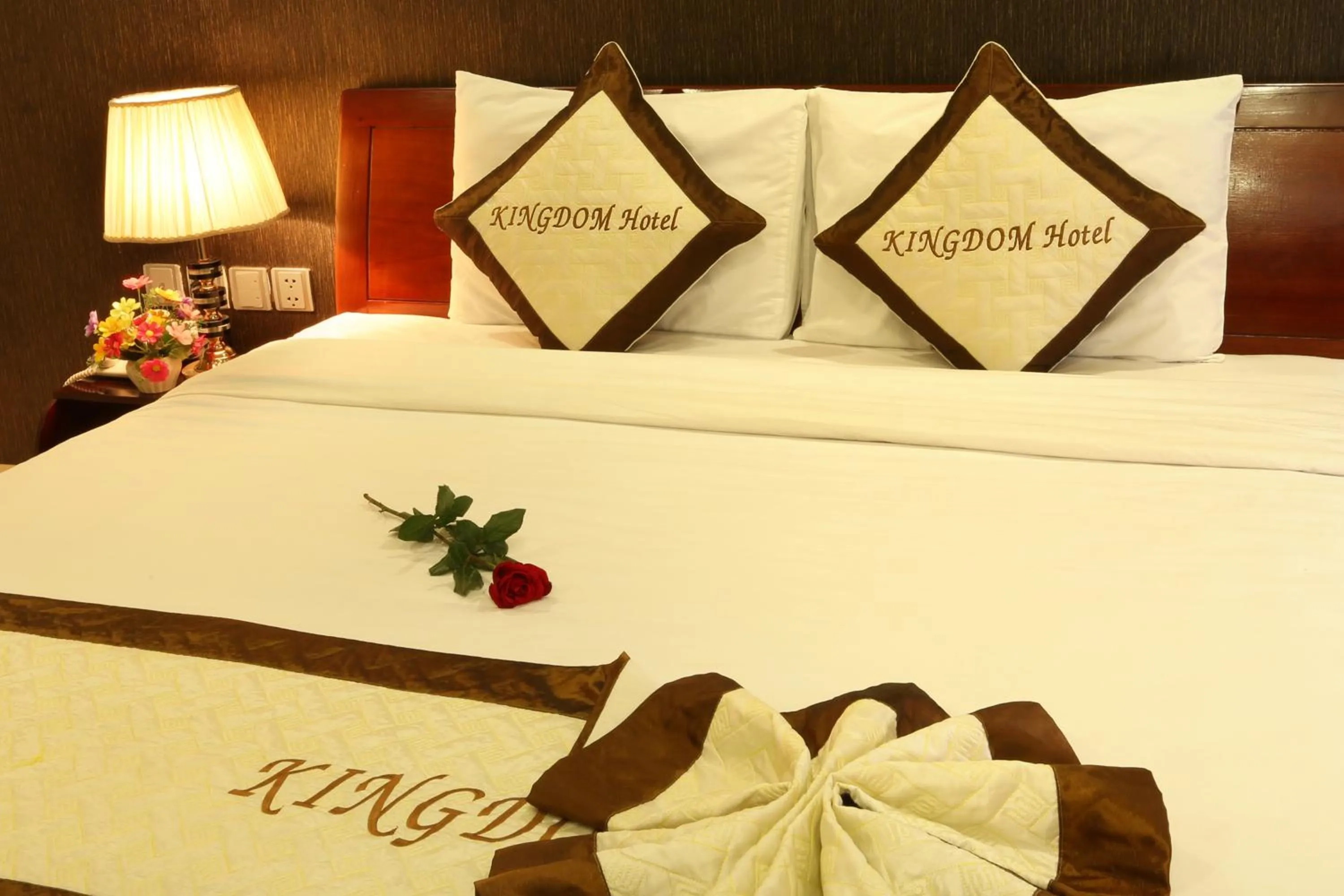 Bed in Kingdom Danang Hotel