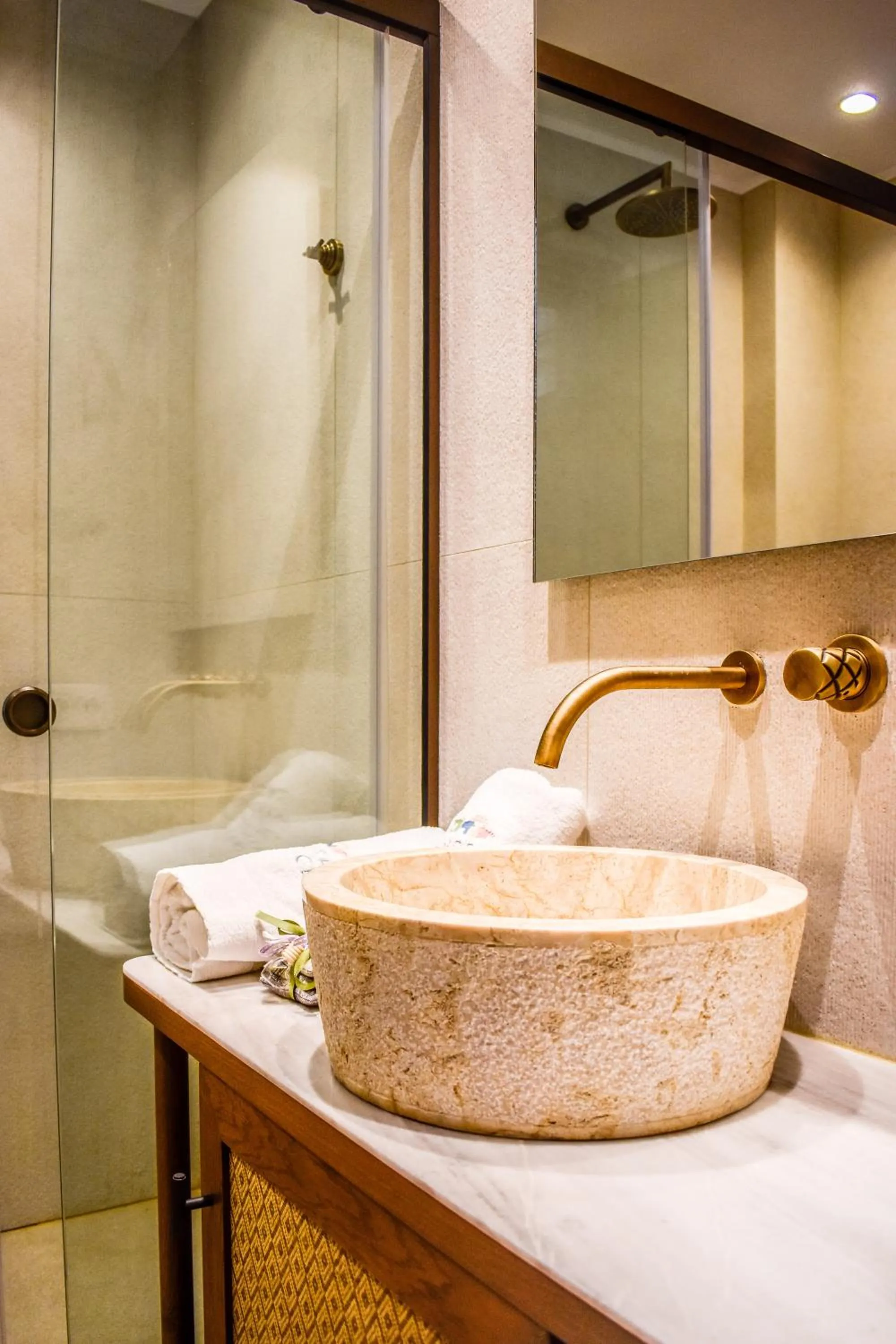 Bathroom in Mandraki Village Boutique Hotel