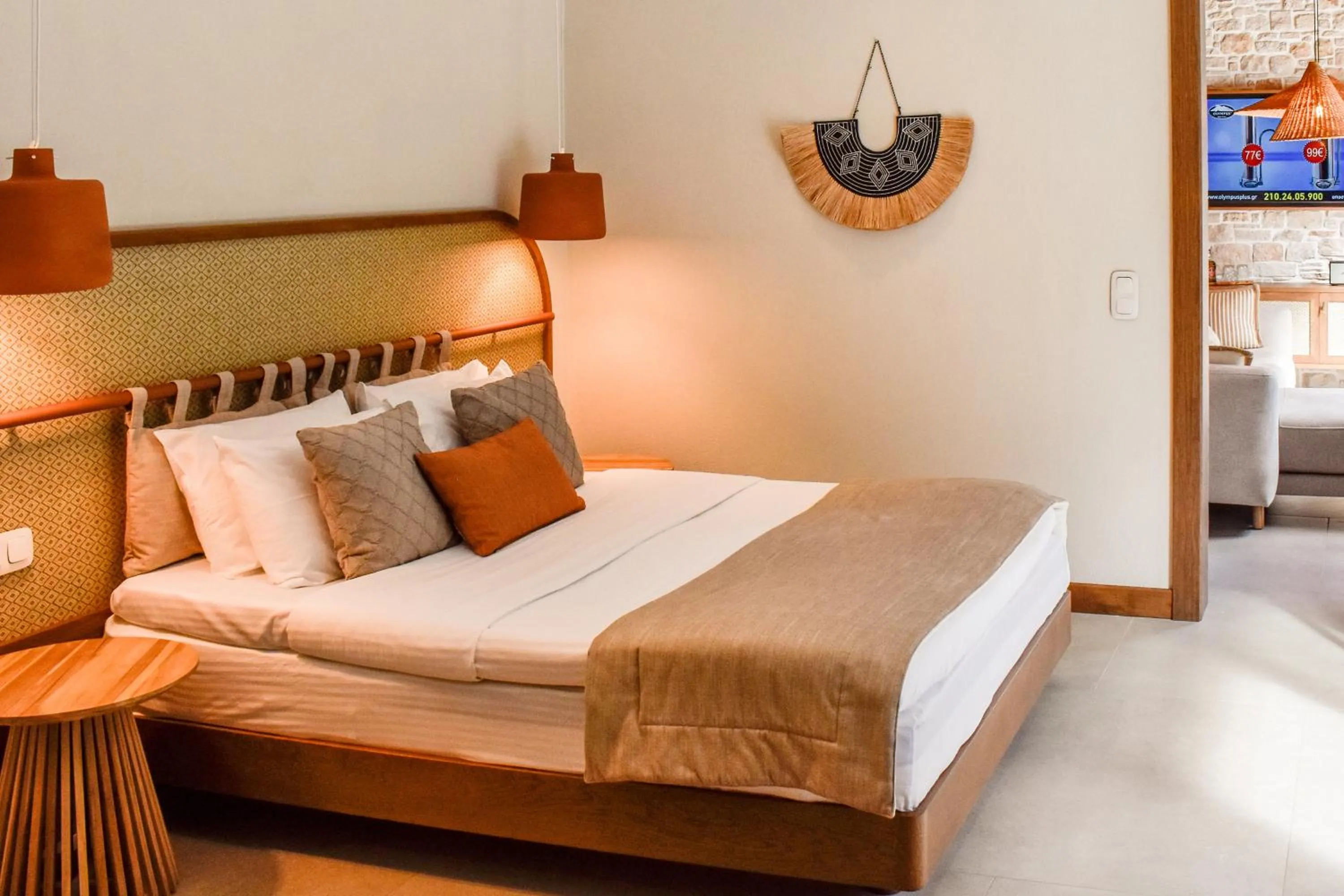 Bed in Mandraki Village Boutique Hotel