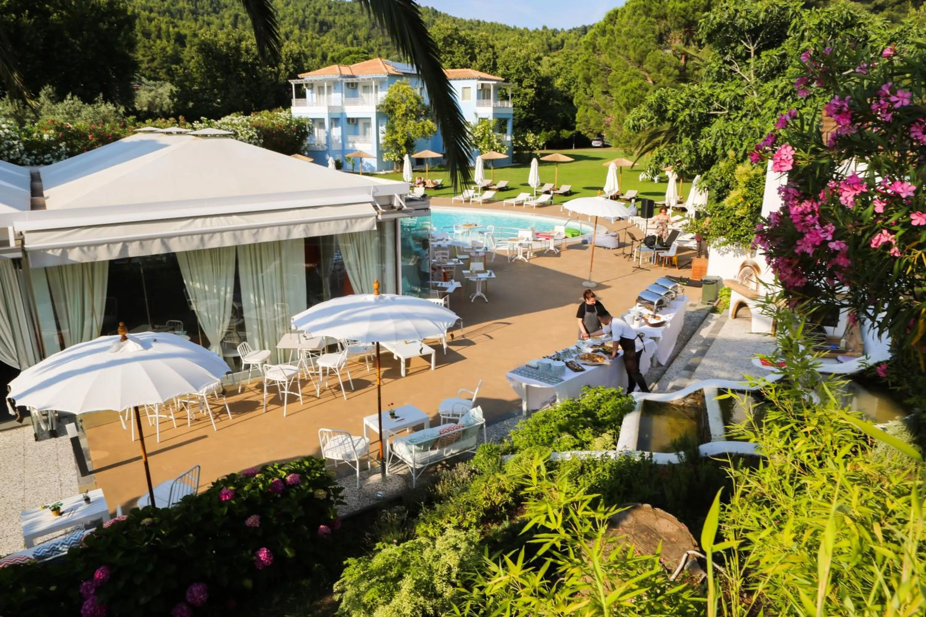Pool view in Mandraki Village Boutique Hotel