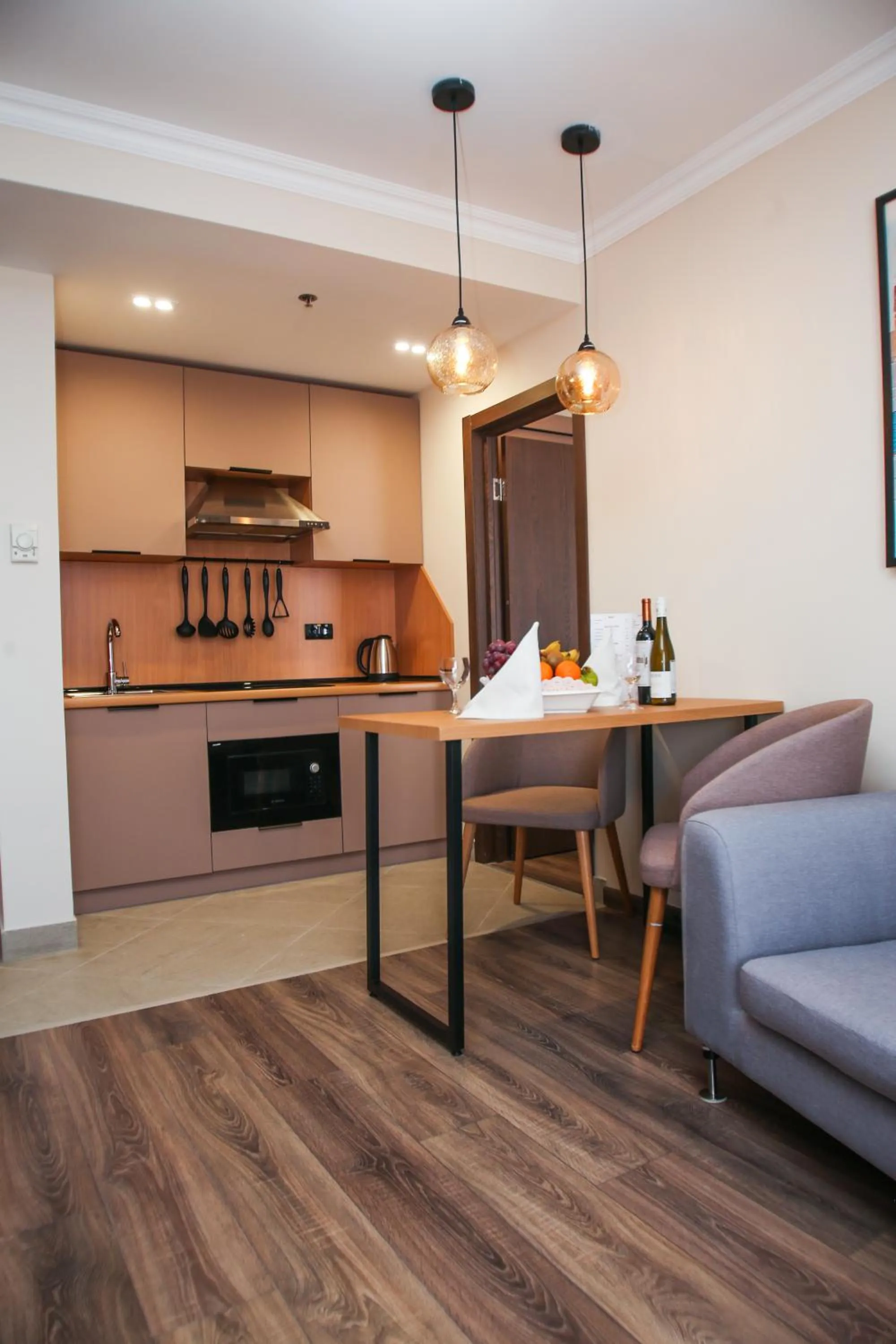 Kitchen or kitchenette in Chagala Residence Atyrau