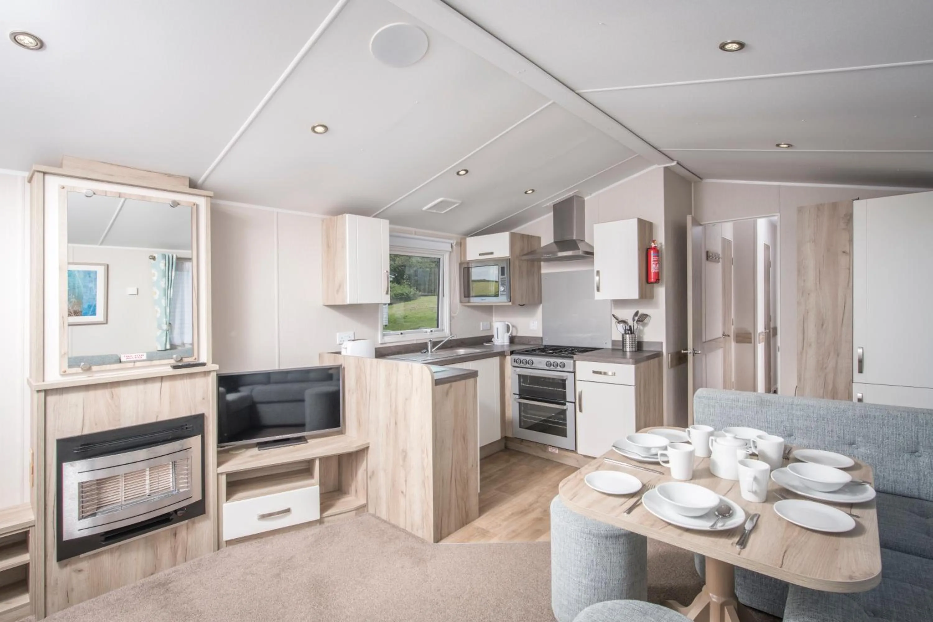 Kitchen or kitchenette in Widemouth Bay Caravan Park