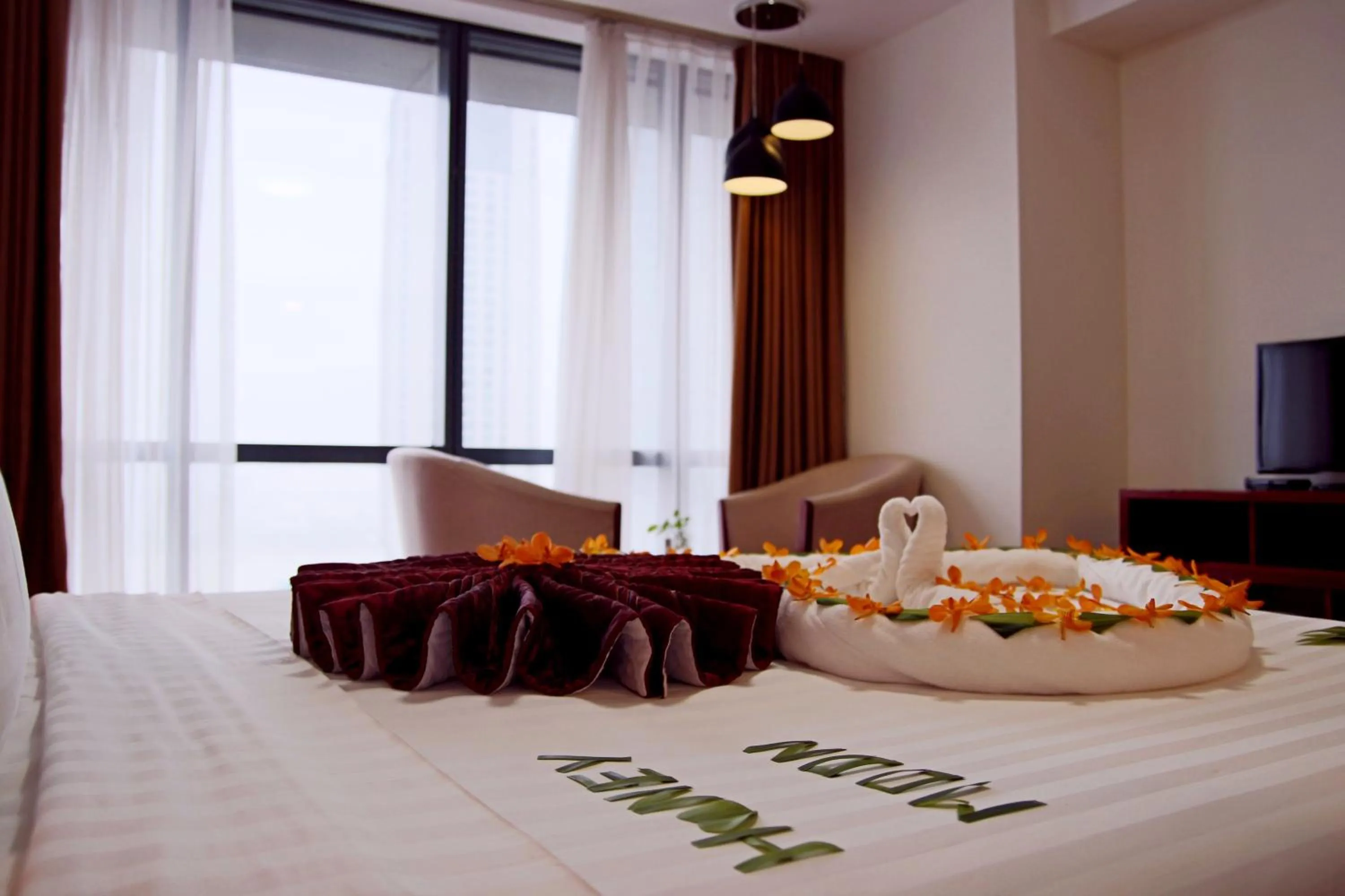 Bed in Da Nang Han River Hotel