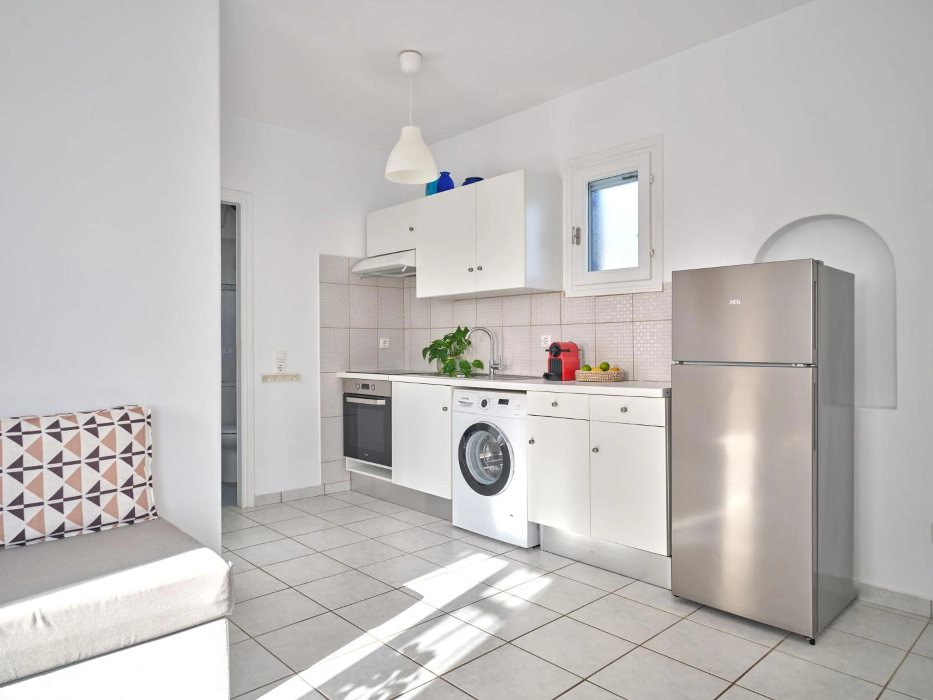 kitchen in Cleopatra Seaside Homes, Logaras, Paros