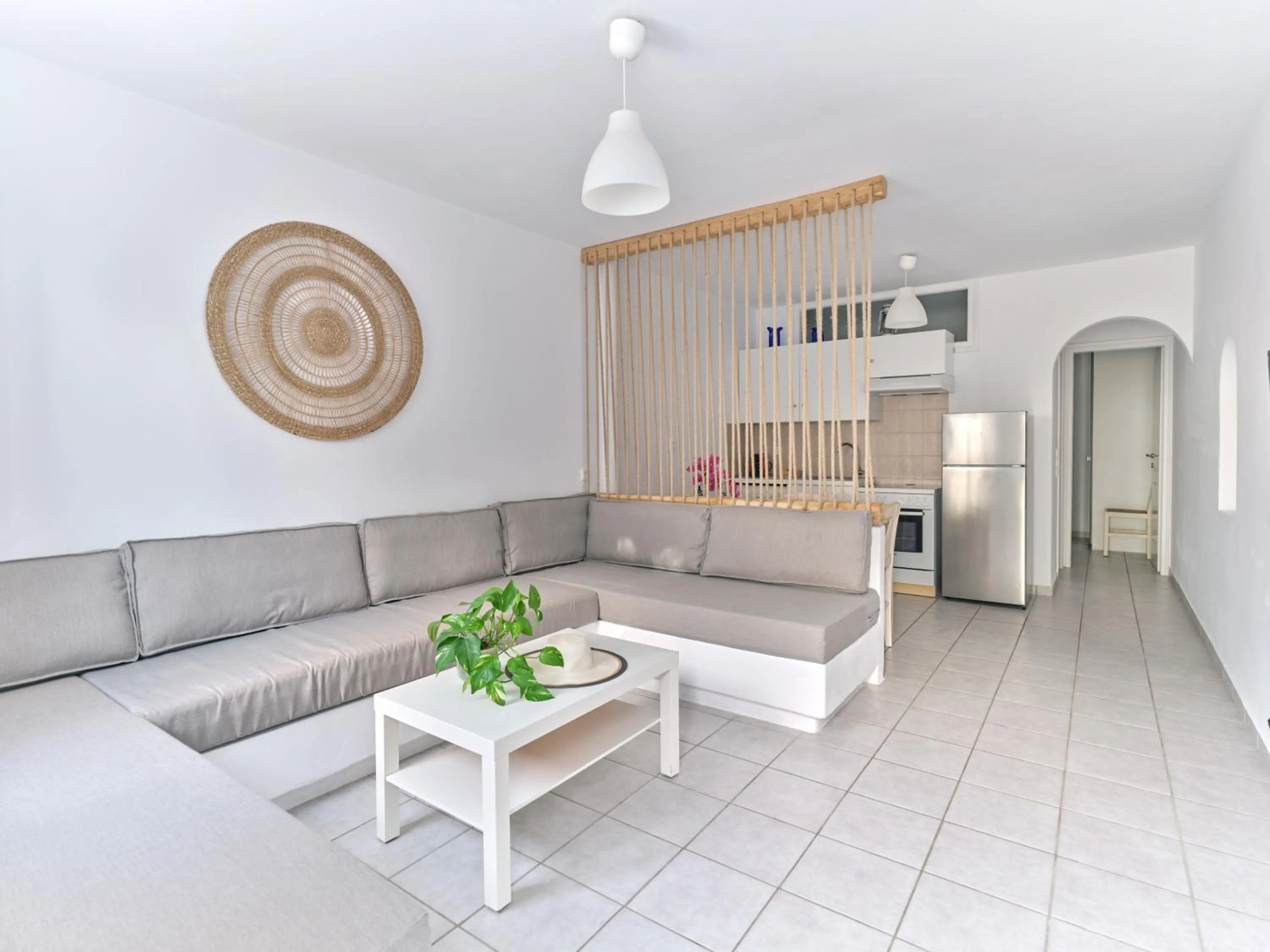 Living room in Cleopatra Seaside Homes, Logaras, Paros