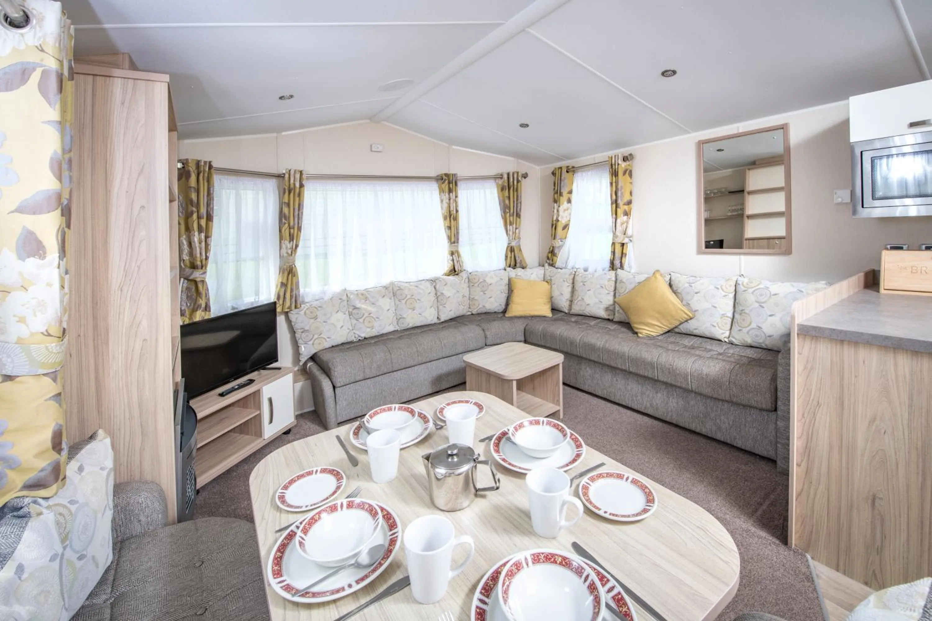 Living room in Trelawne Manor Holiday Park