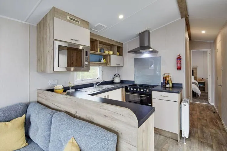 Kitchen or kitchenette in Trelawne Manor Holiday Park