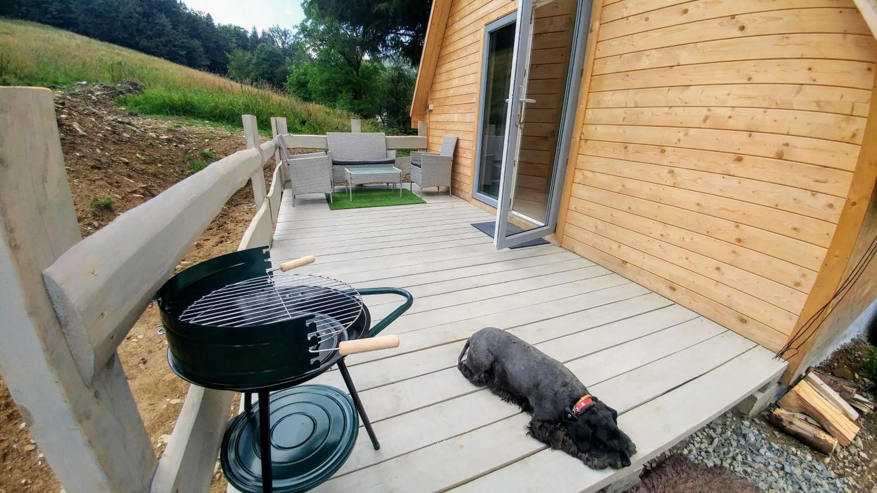 Balcony/Terrace in Osada pod Beskidem- chatki całoroczne