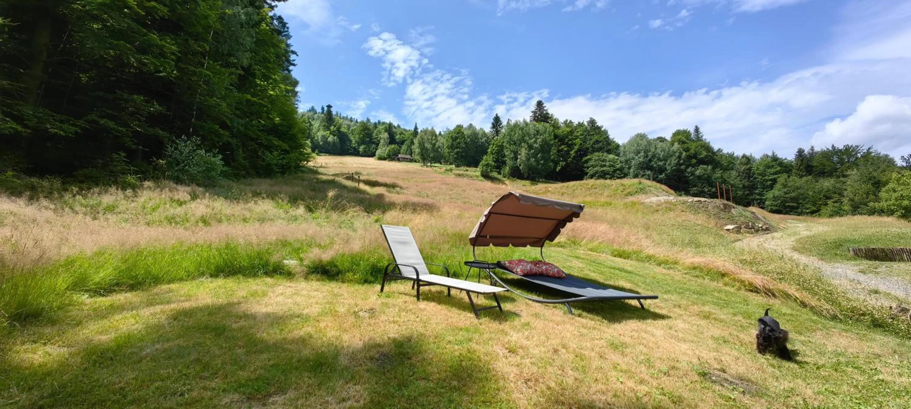 Garden view in Osada pod Beskidem- chatki całoroczne