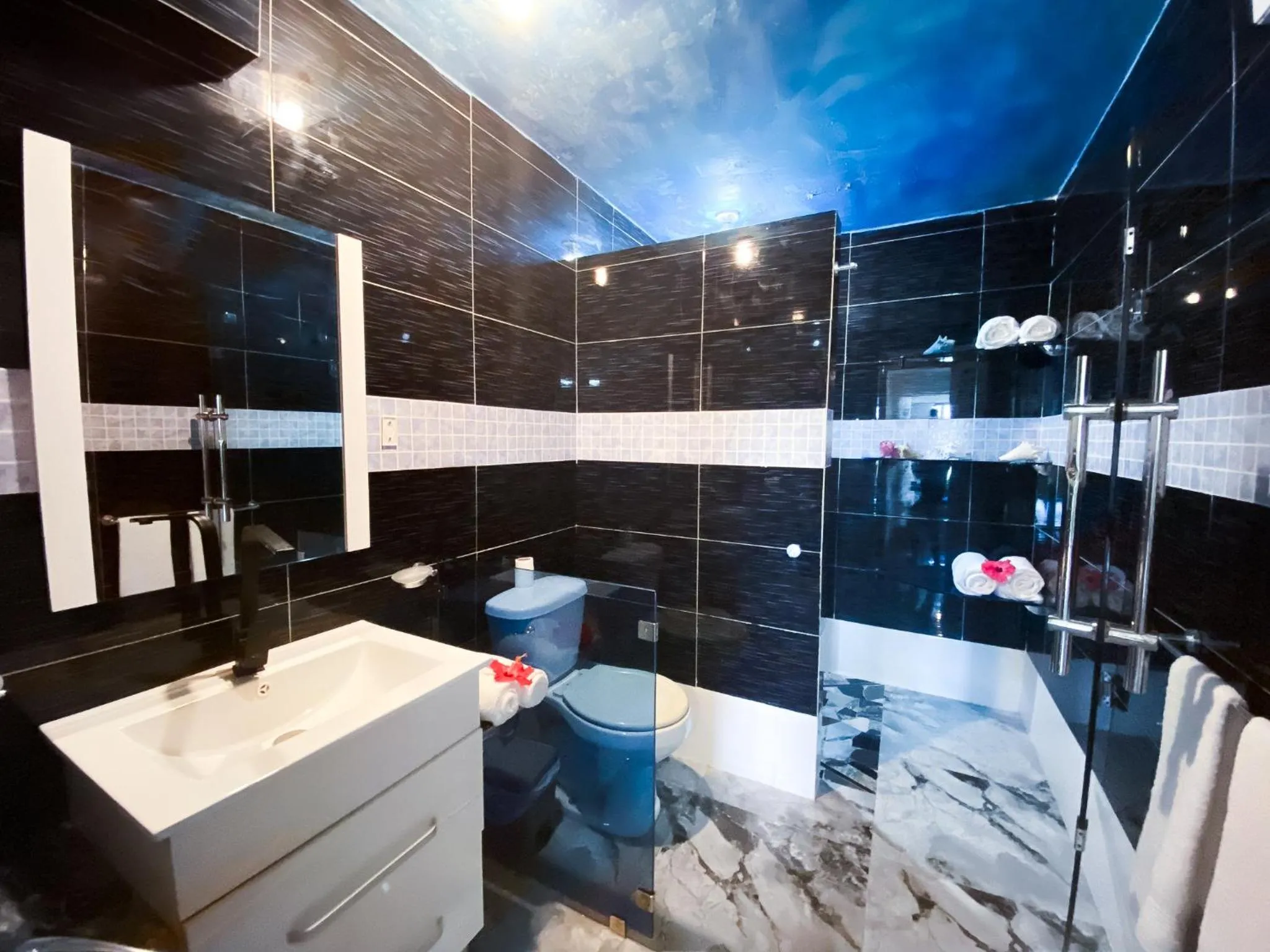 Shower in Sunset Samana