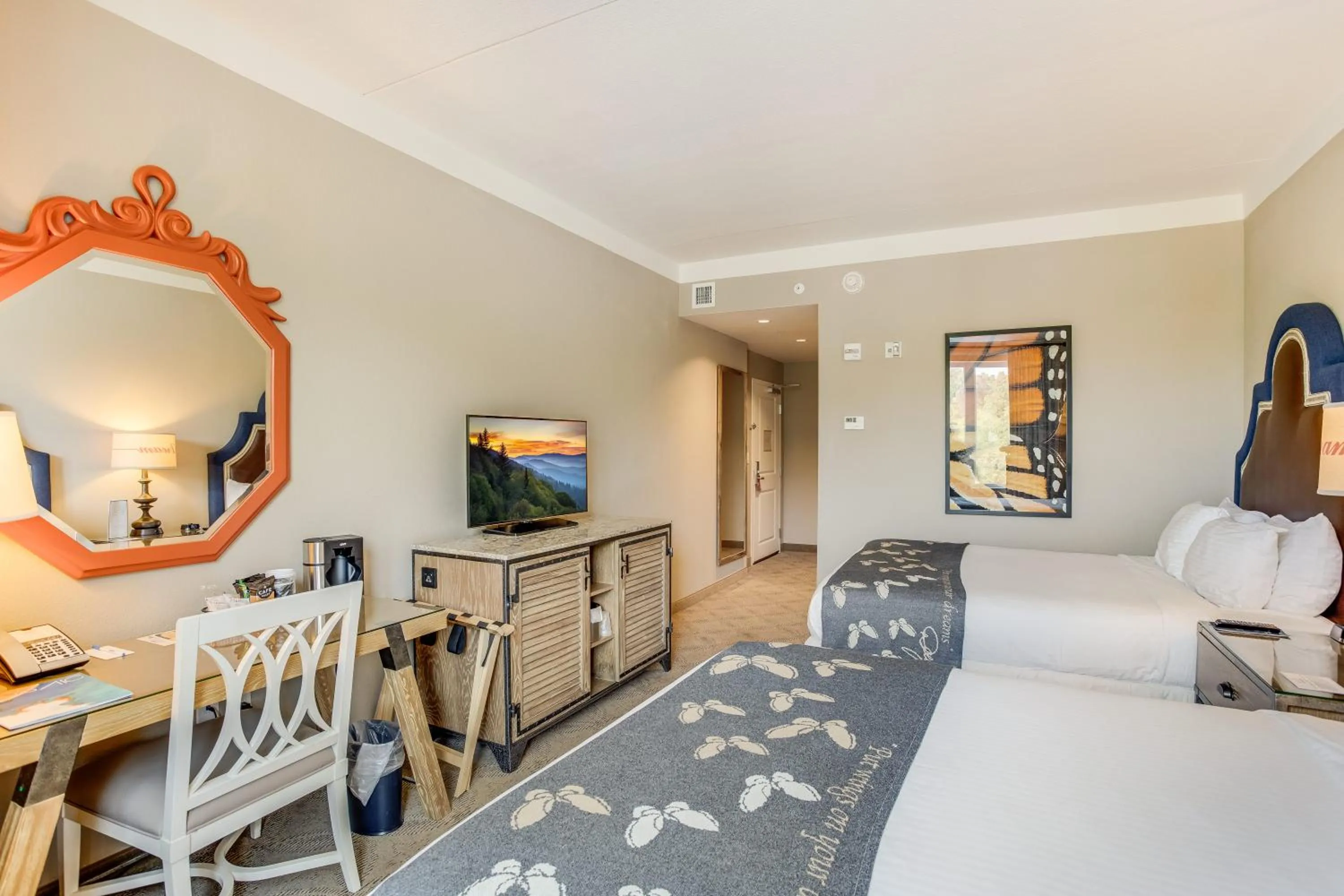 Bed in Dollywood's DreamMore Resort and Spa