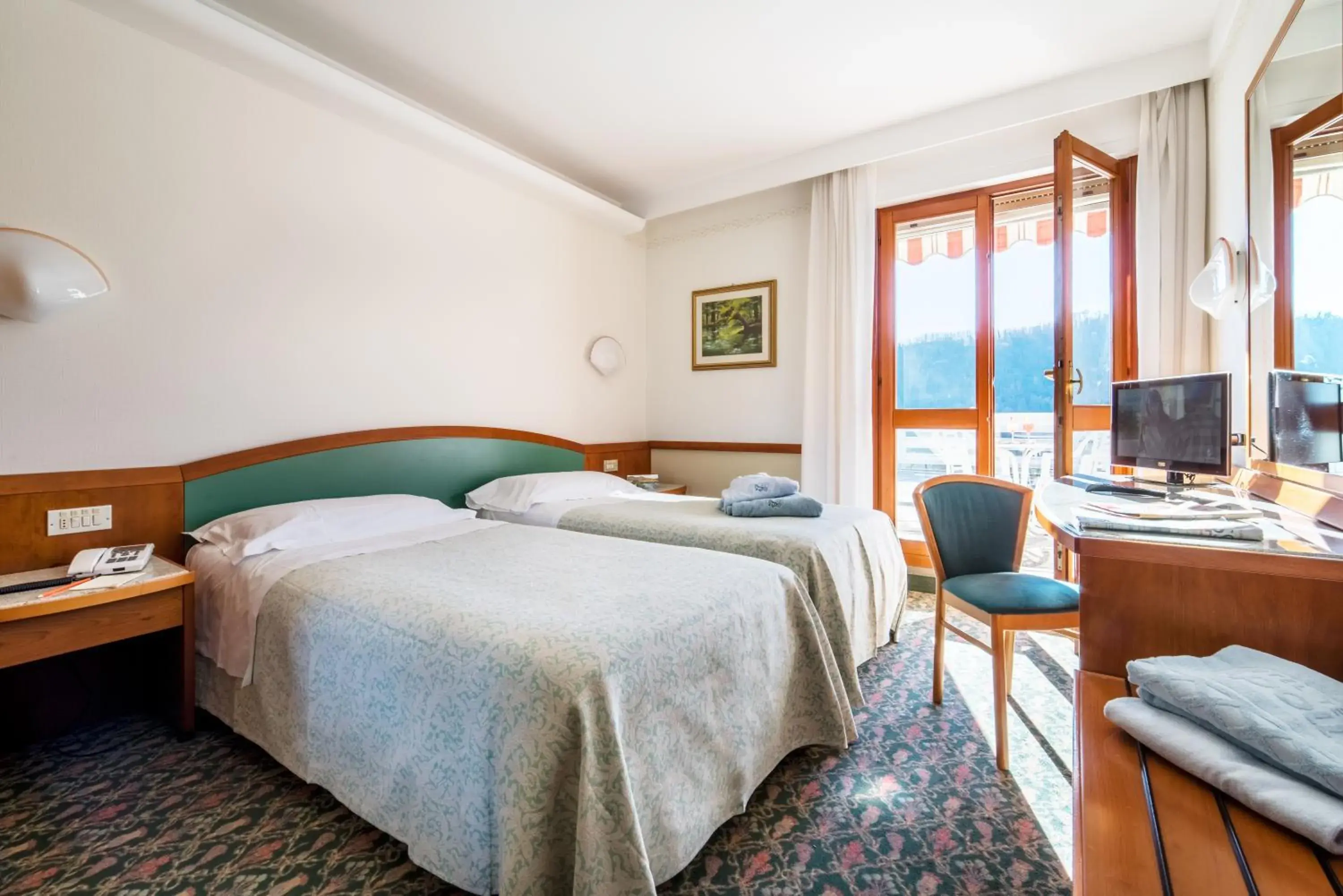 Twin Room with Pool View in Hotel Apollo Terme Twin Room with Pool View in Hotel Apollo Terme