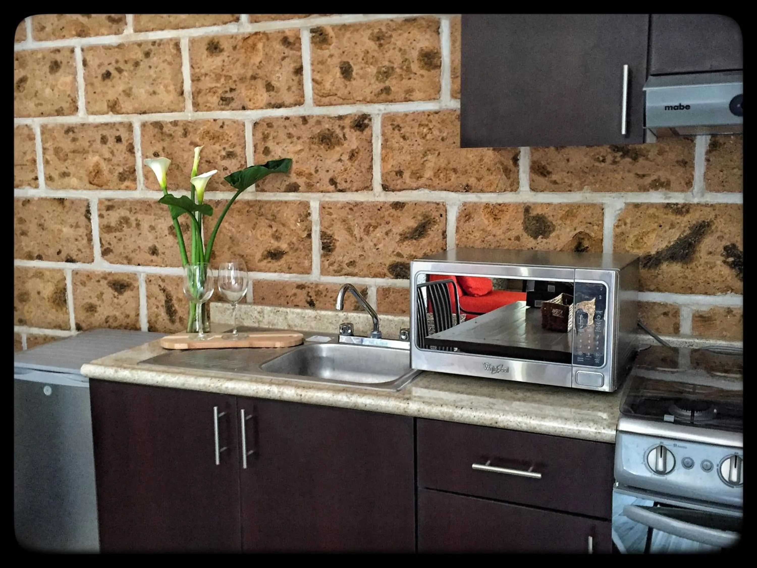 Kitchen or kitchenette in Cabañas Rancho San Jorge