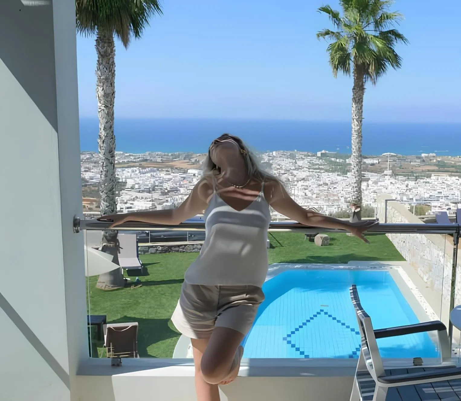 Balcony/Terrace in The Noverian Scenic Crete 5 Star Hilltop Villa Resort & Spa