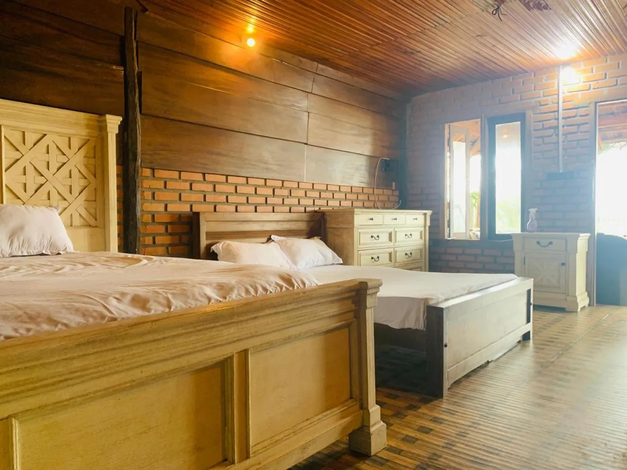 Bed in Shim Beach Resort