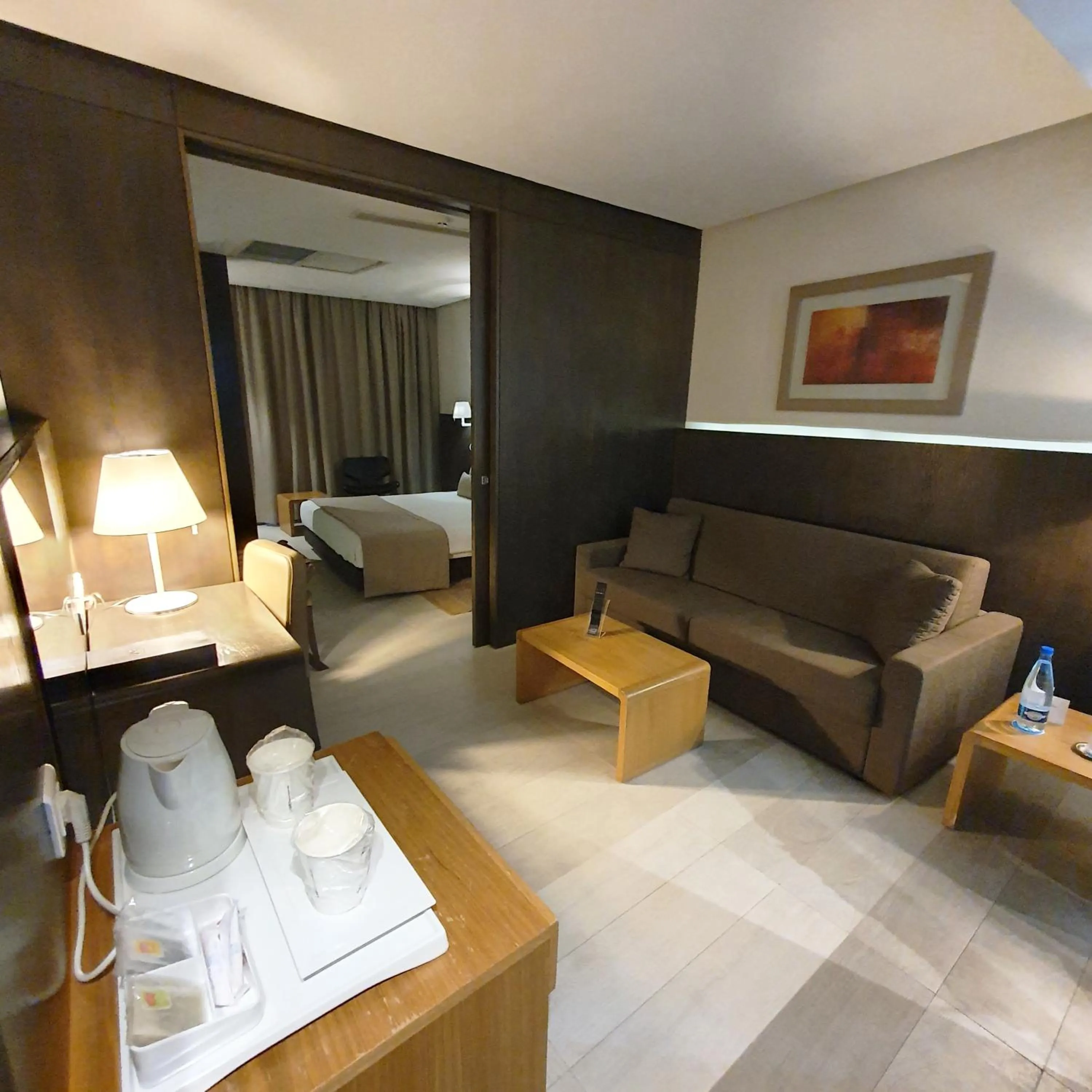 Living room, Bed in Hôtel Belvédère Fourati