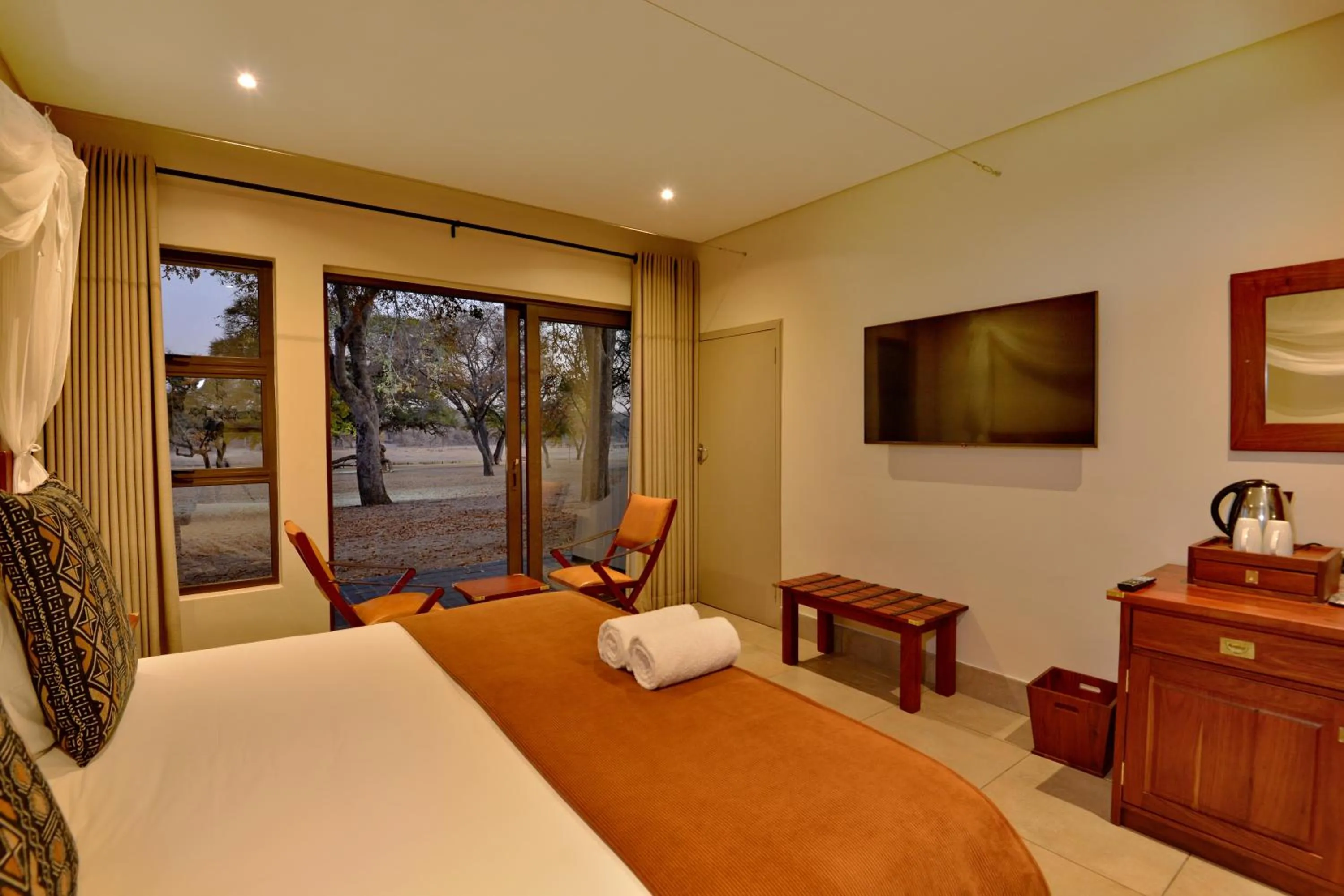 View (from property/room), Bed in Hwange Safari Lodge