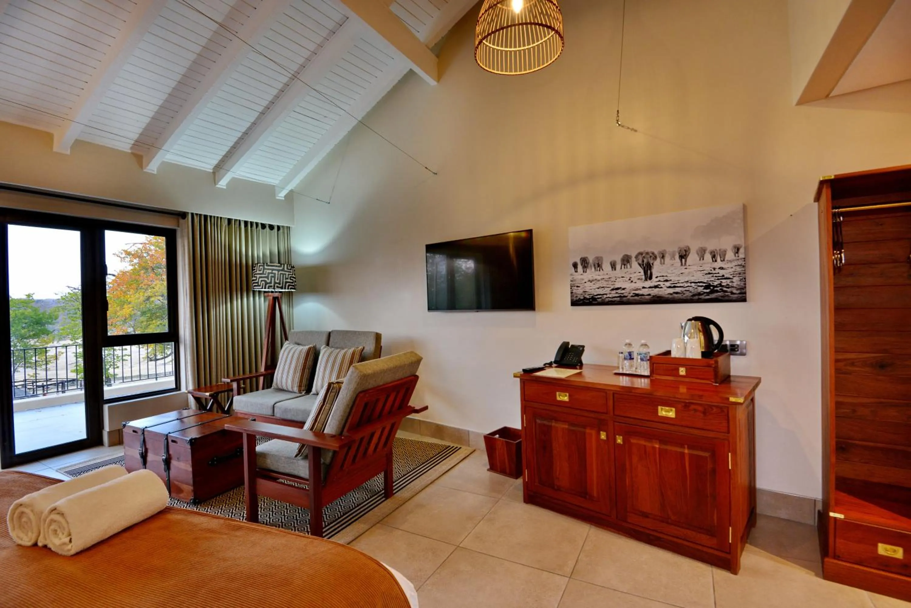 Living room in Hwange Safari Lodge