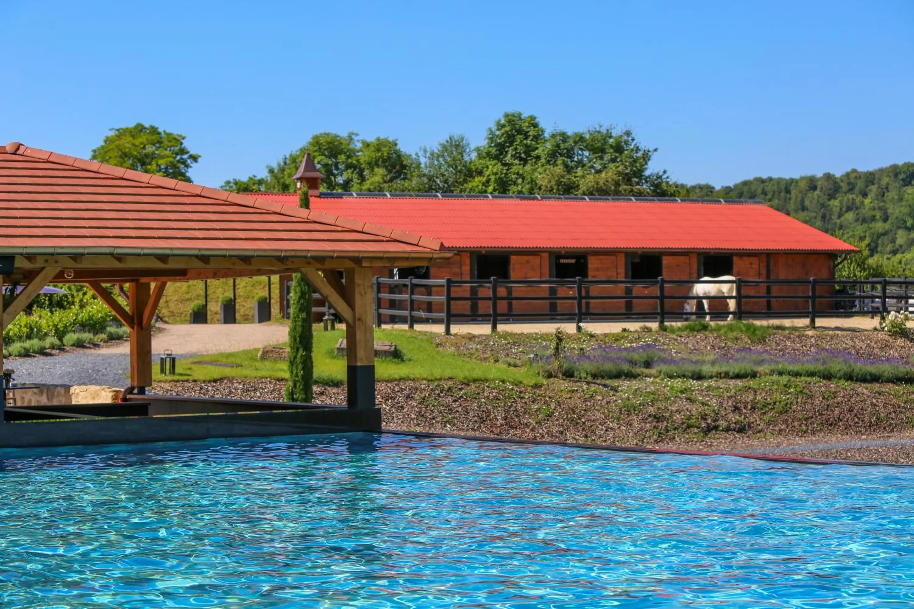 Swimming pool in Domaine de la Klauss & Spa, Restaurant Gastronomique Le K