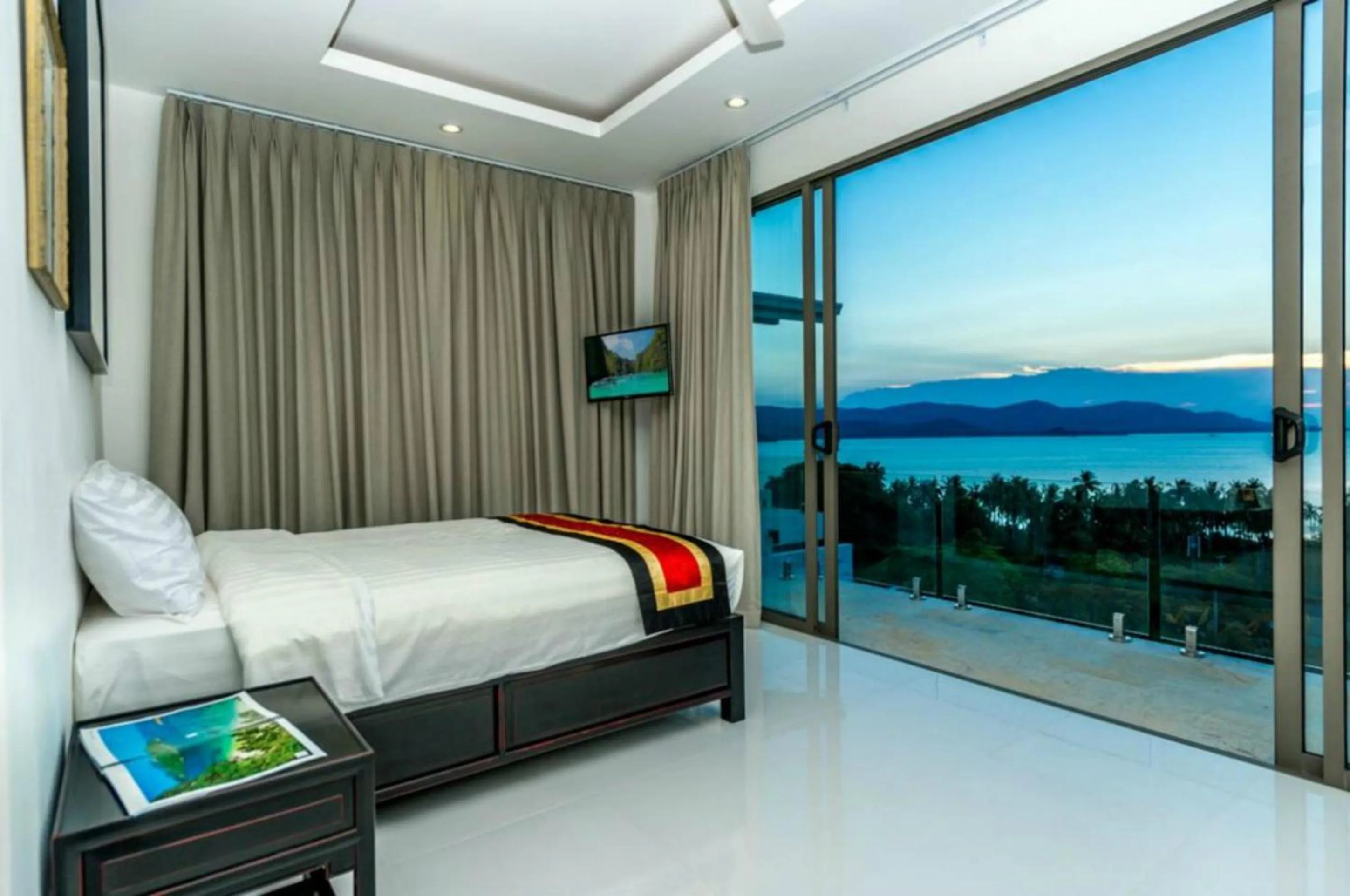 Property building, Bed in 3 Bedroom Sea View Villa Escape SDV086-By Samui Dream Villas