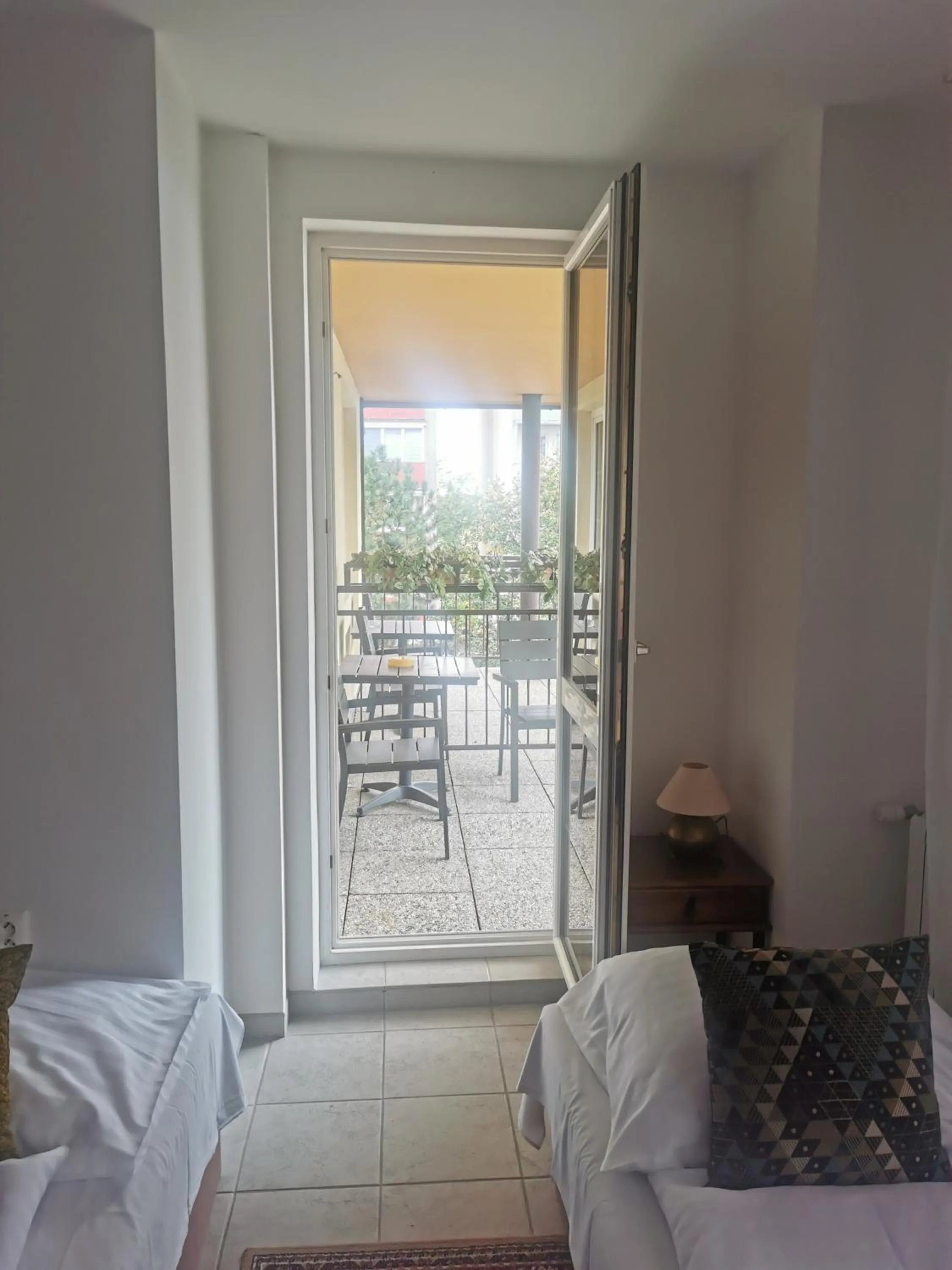 Balcony/Terrace, Bed in Hotel Diana