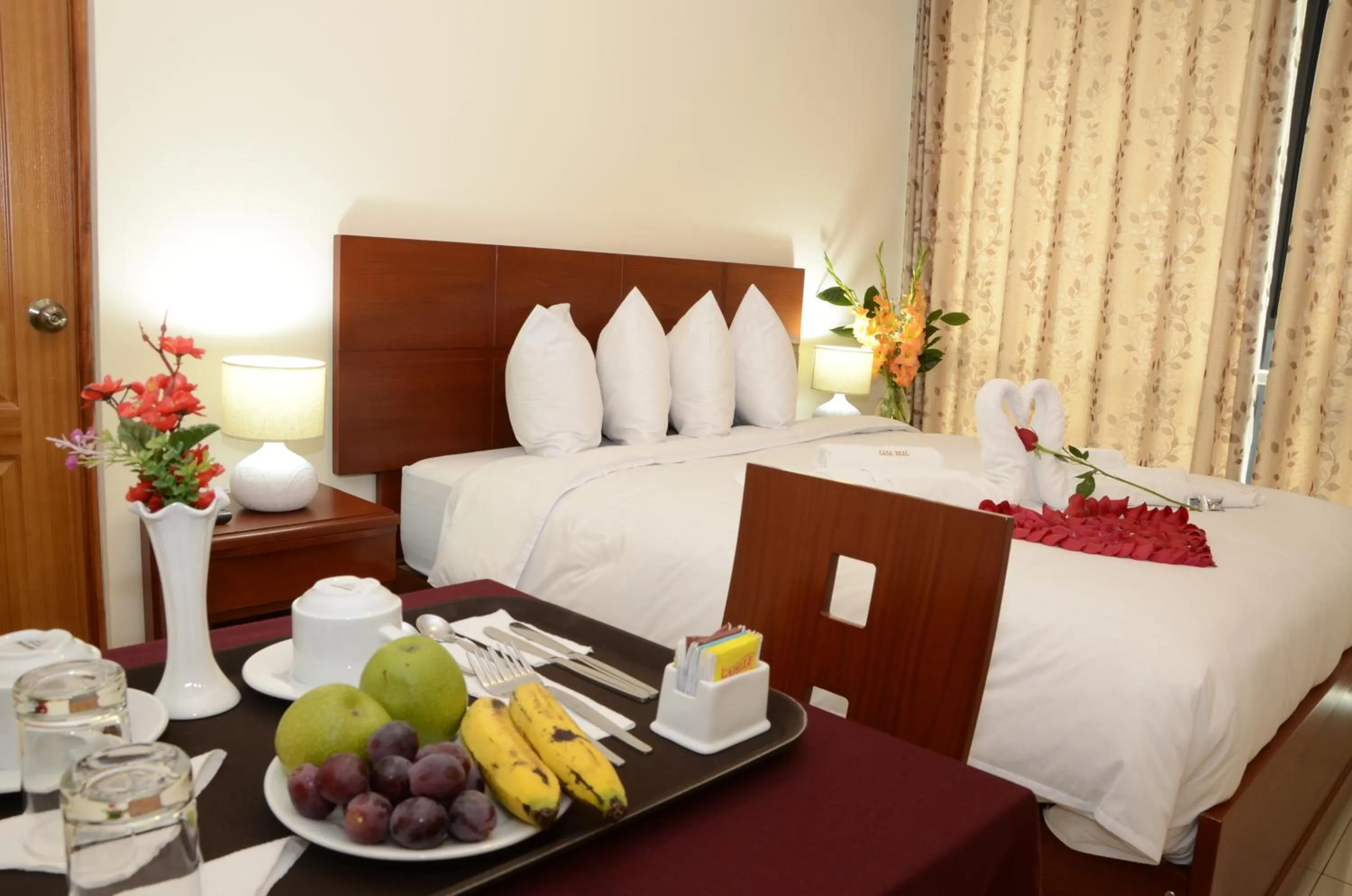 Decorative detail, Bed in Aqua Hotel Cusco