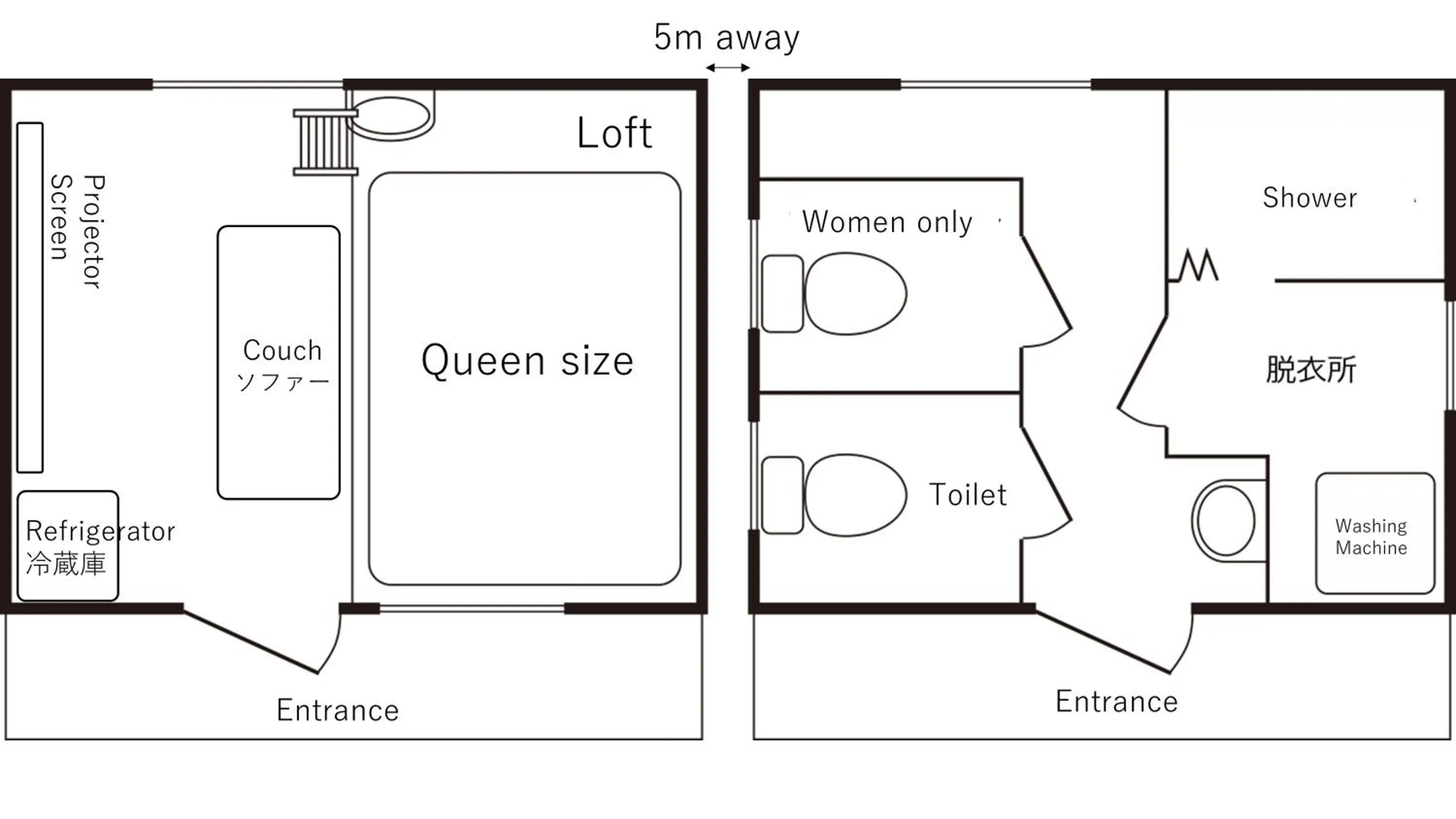Photo of the whole room in Tomareru Himitsukichi L-Base