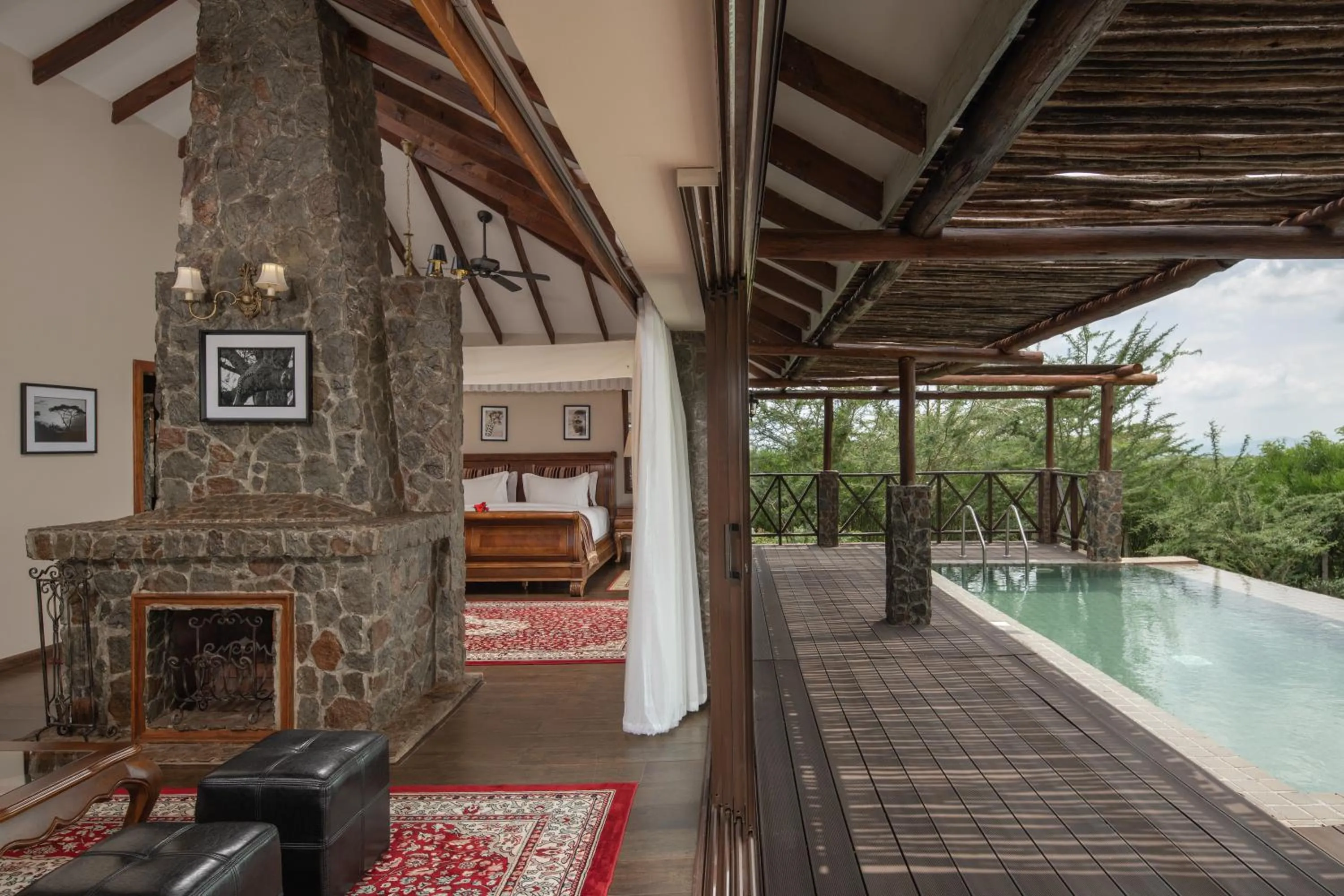 Pool view in Ngorongoro Oldeani Mountain Lodge