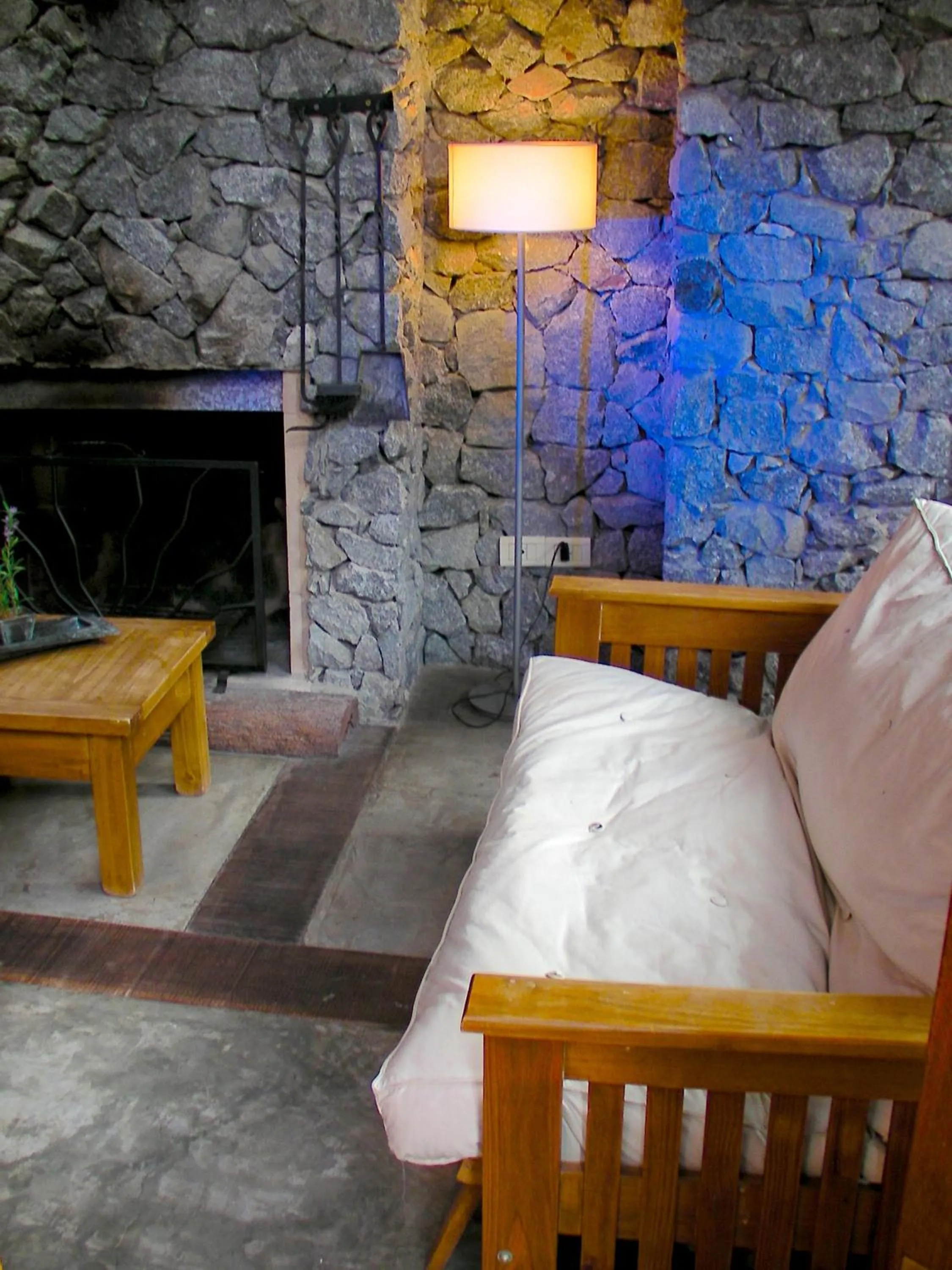 Living room, Bed in Altos Medanos Cabañas & Club de Bosque