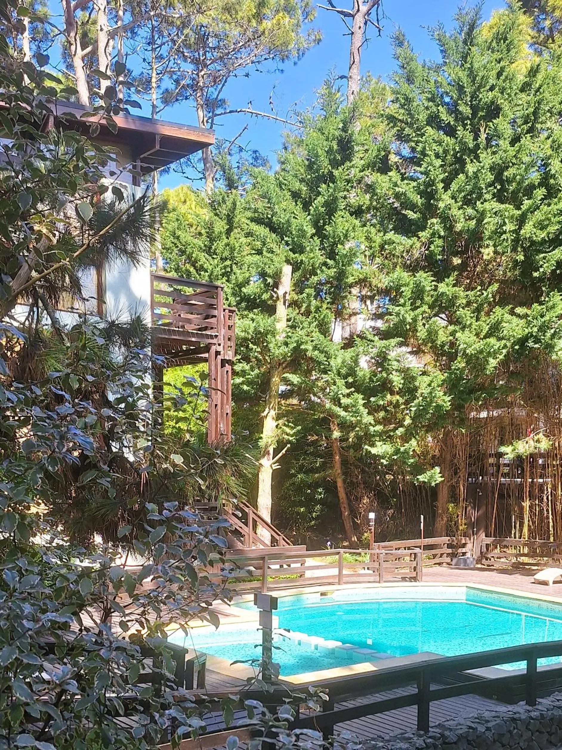 Pool view in Altos Medanos Cabañas & Club de Bosque