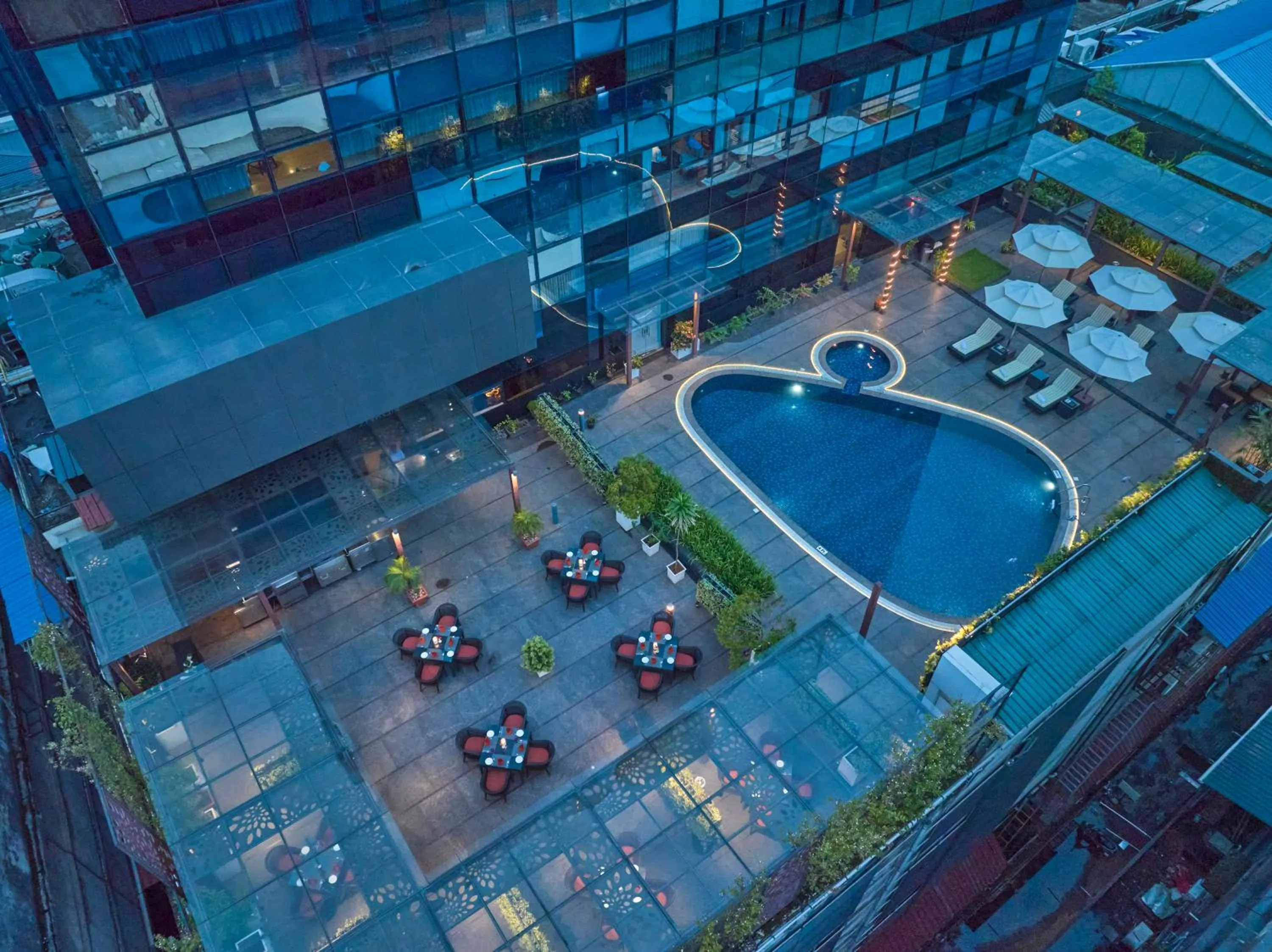 Pool view in The Raviz Calicut