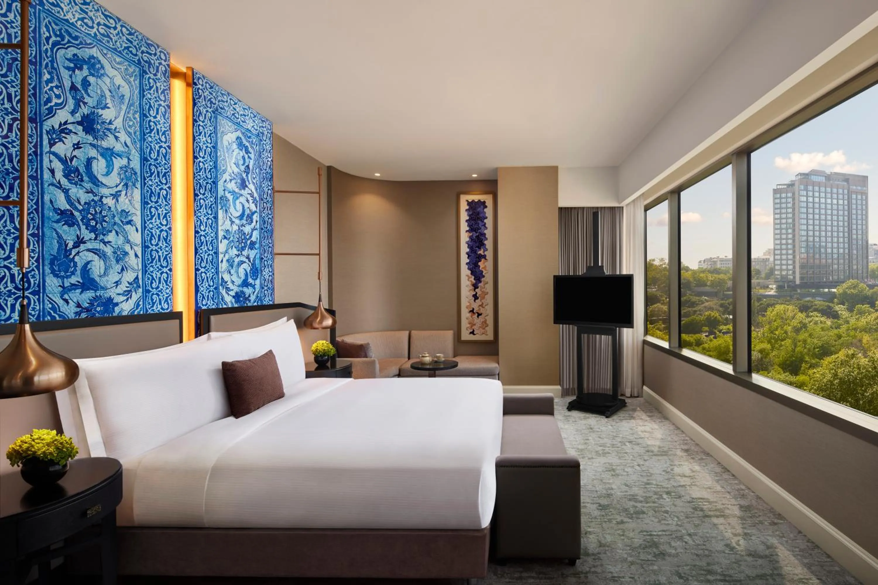 View (from property/room), Bed in The Ritz-Carlton, Istanbul at the Bosphorus