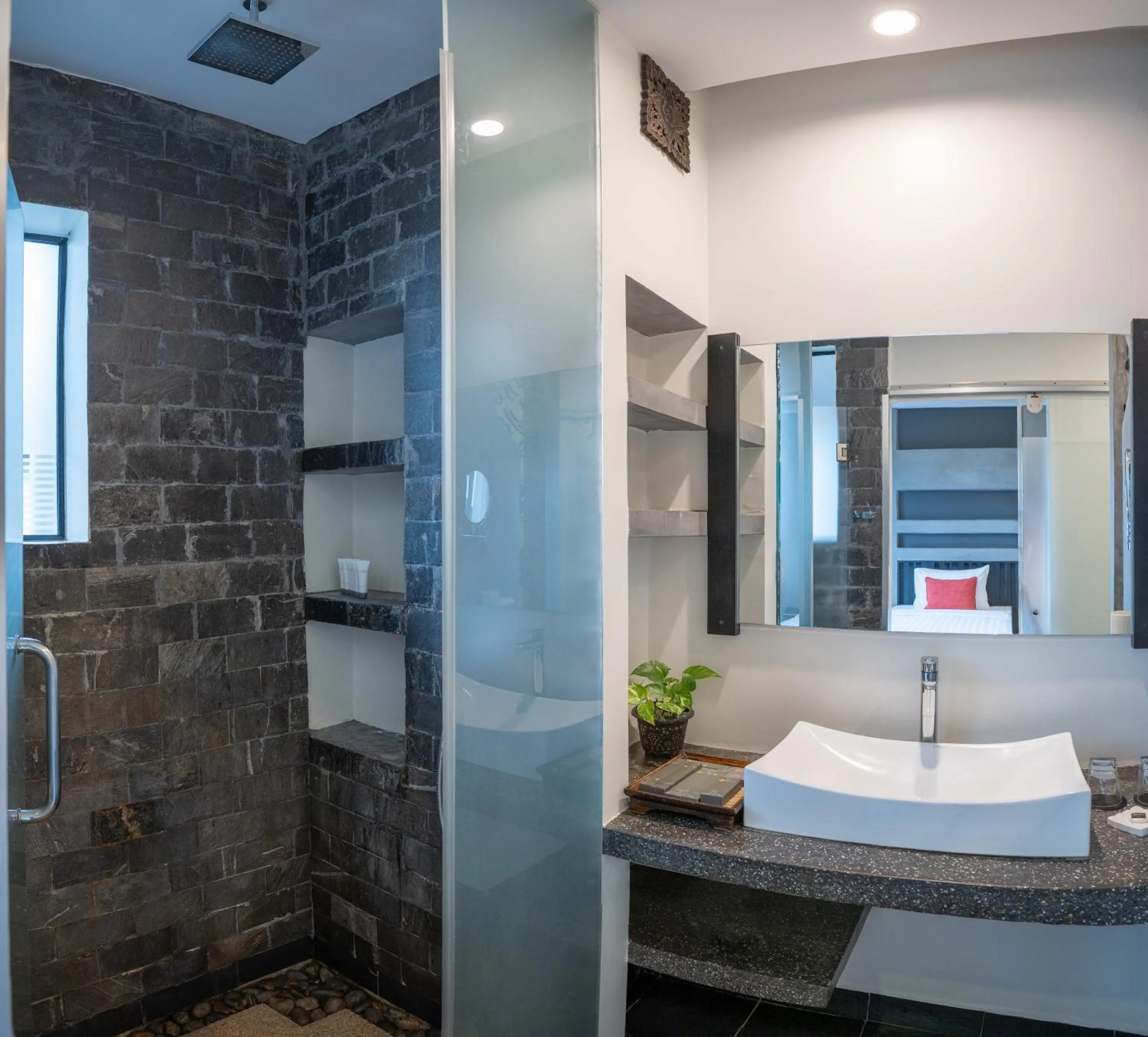 Bathroom, Bed in Central Suite Residence