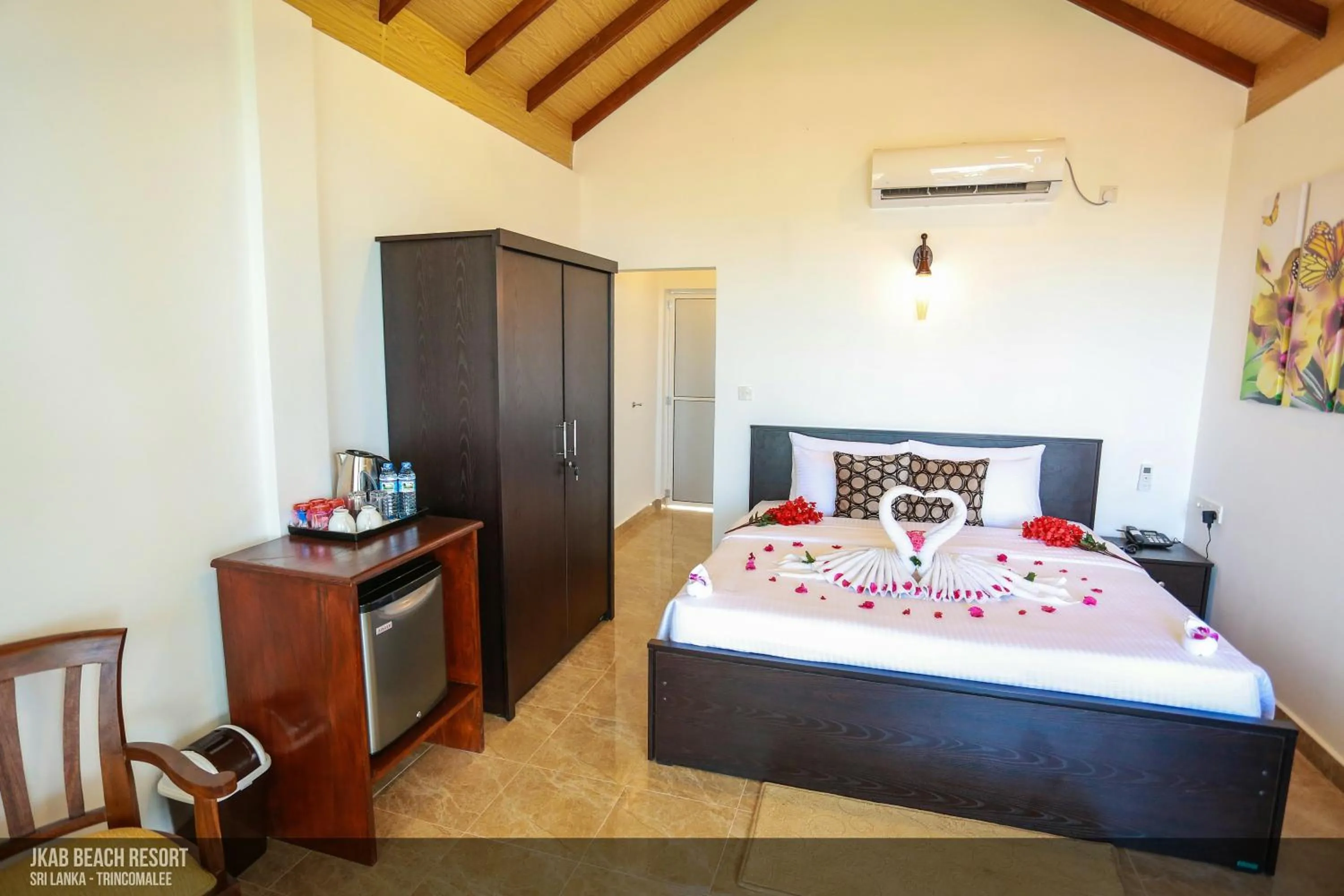 Bed in JKAB Beach Resort