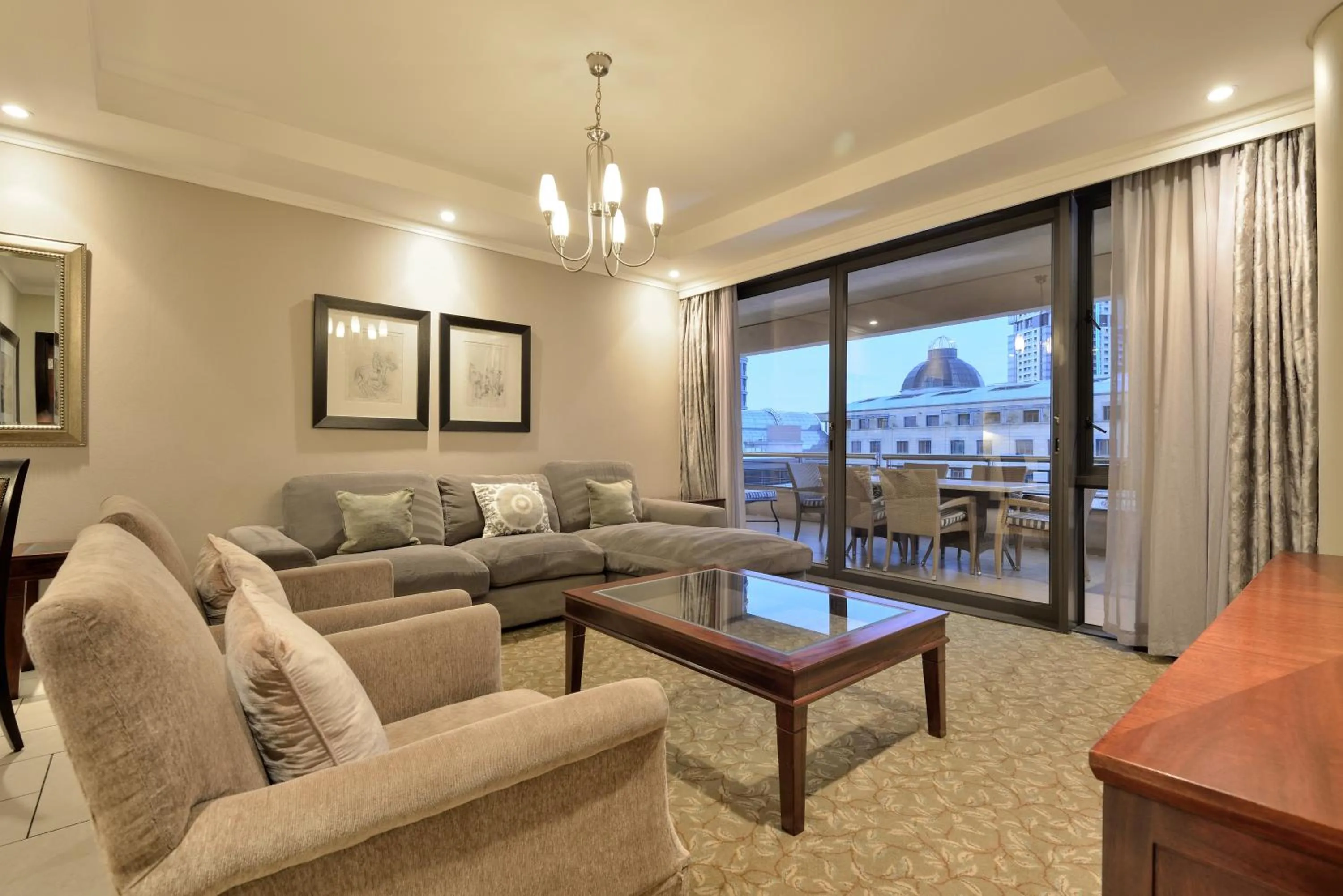 Living room in Raphael Suites