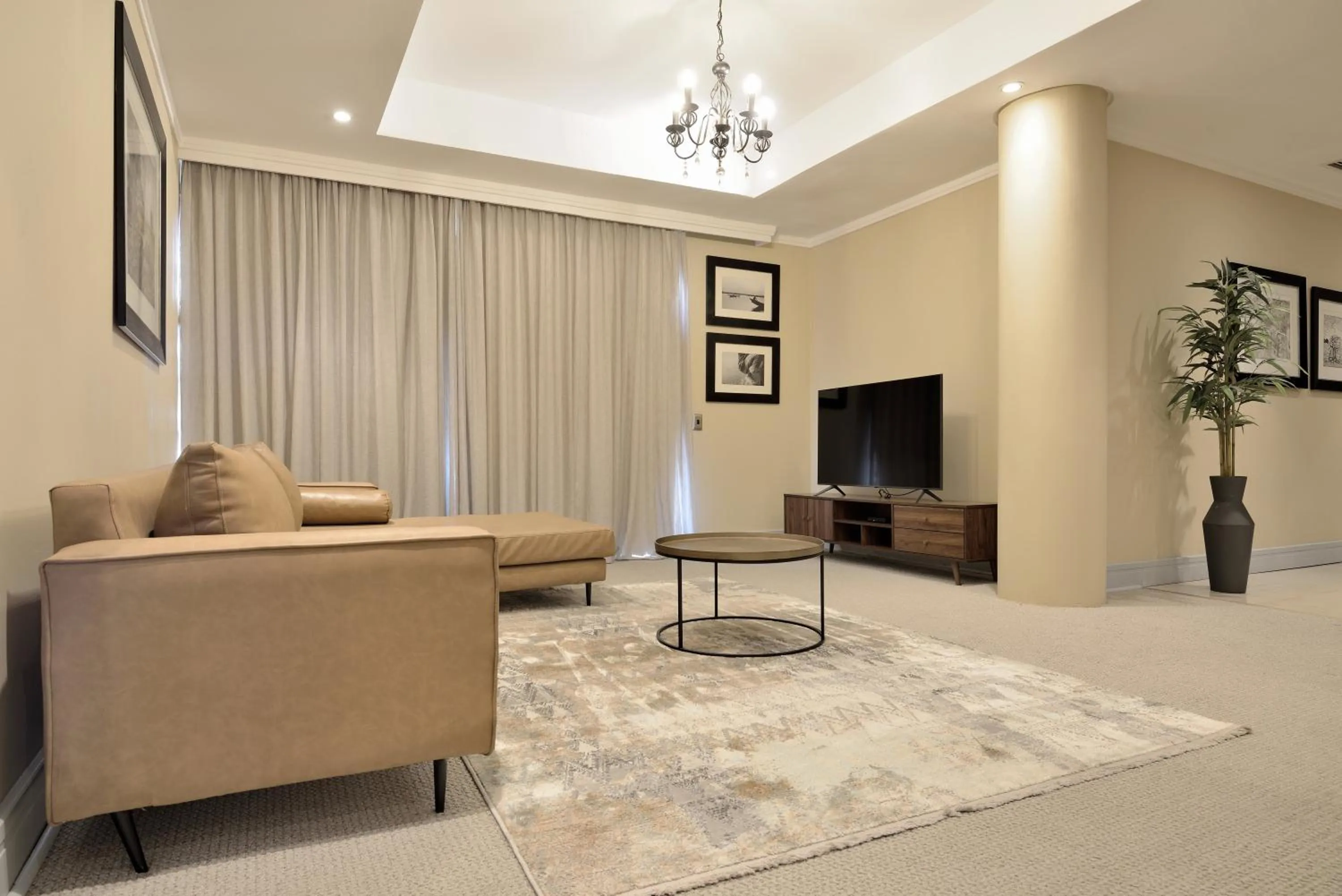 Living room in Raphael Suites