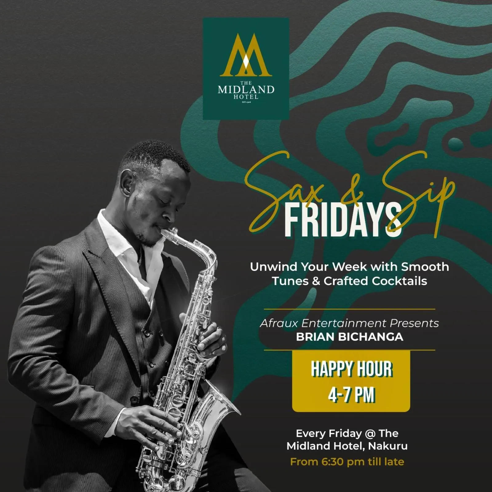 Text overlay in Midland Hotel Nakuru