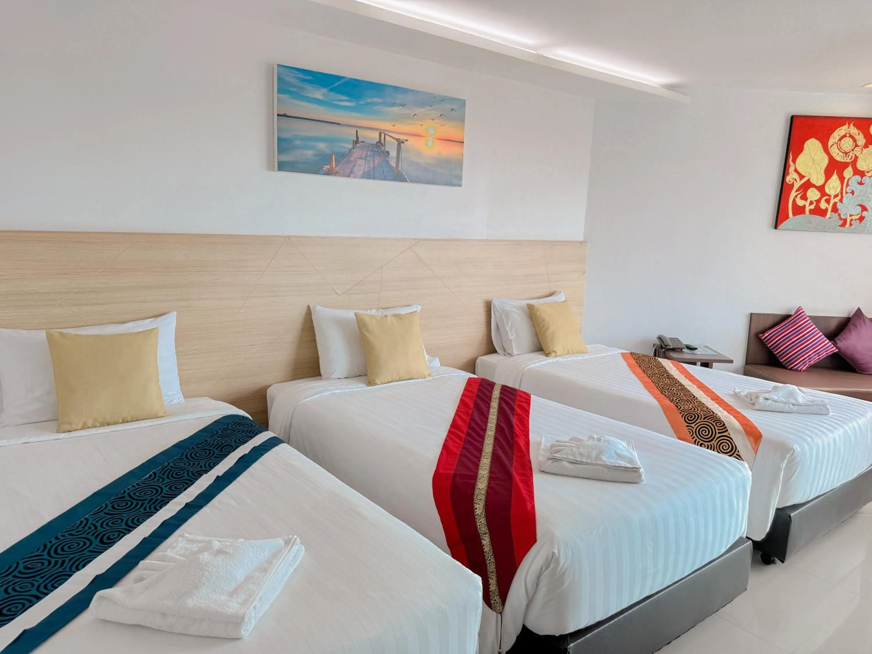 Bed in Vareena palace hotel