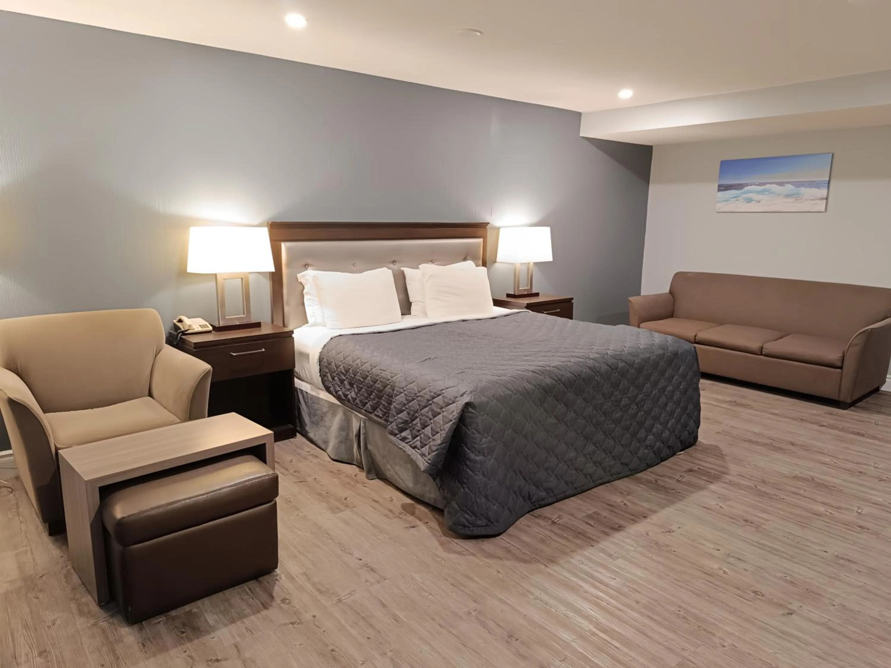 Bed in First Canada Hotel Cornwall Hwy 401 ON