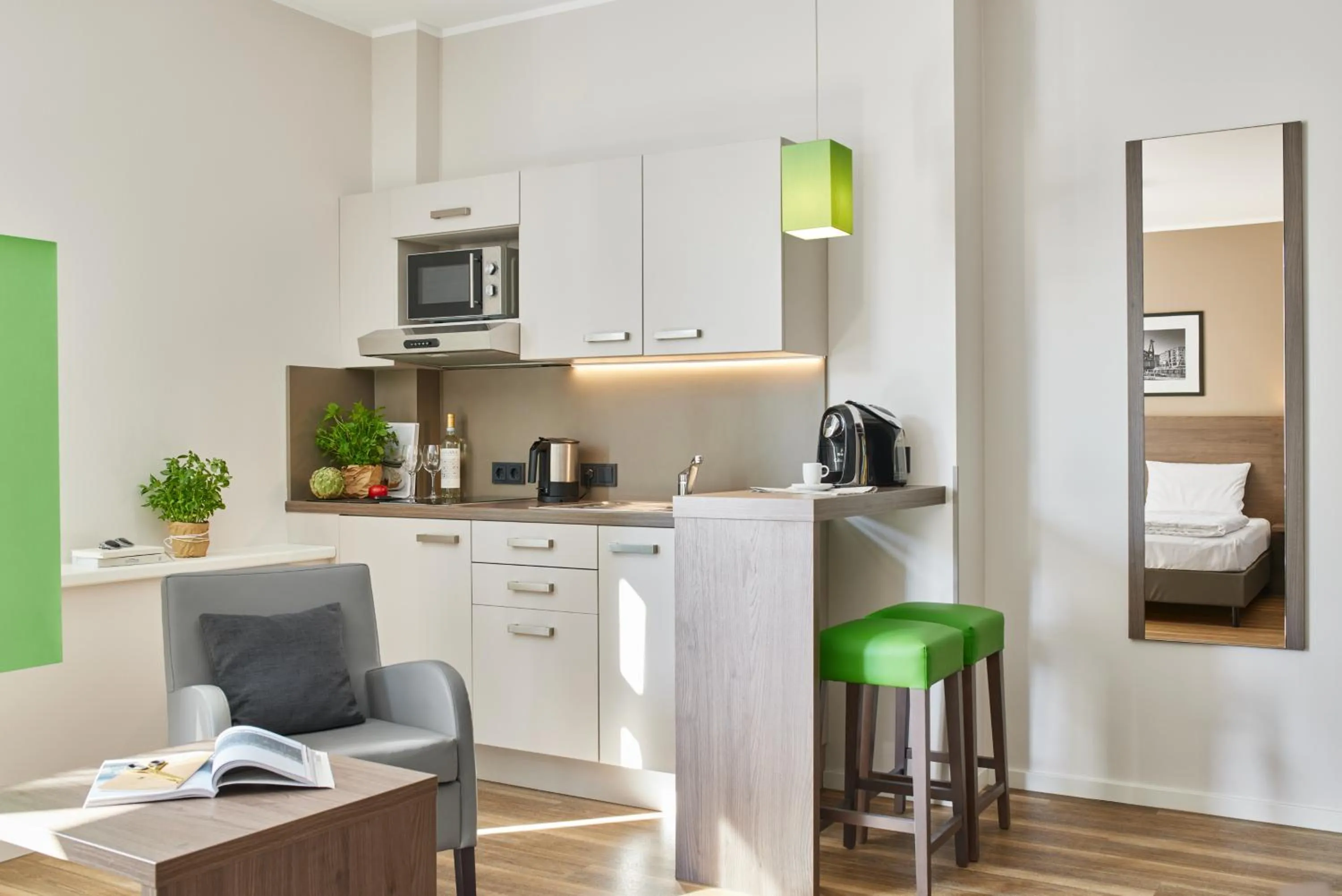 Kitchen or kitchenette in Appartello Smarttime living Hamburg