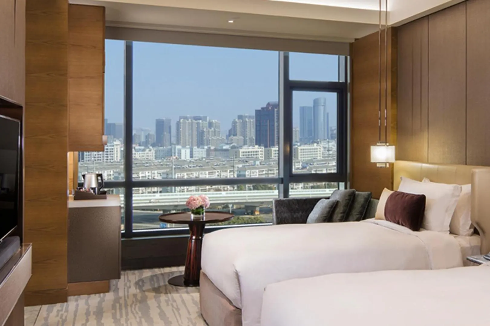 Bed in InterContinental Nantong by IHG-Best view of yangtze