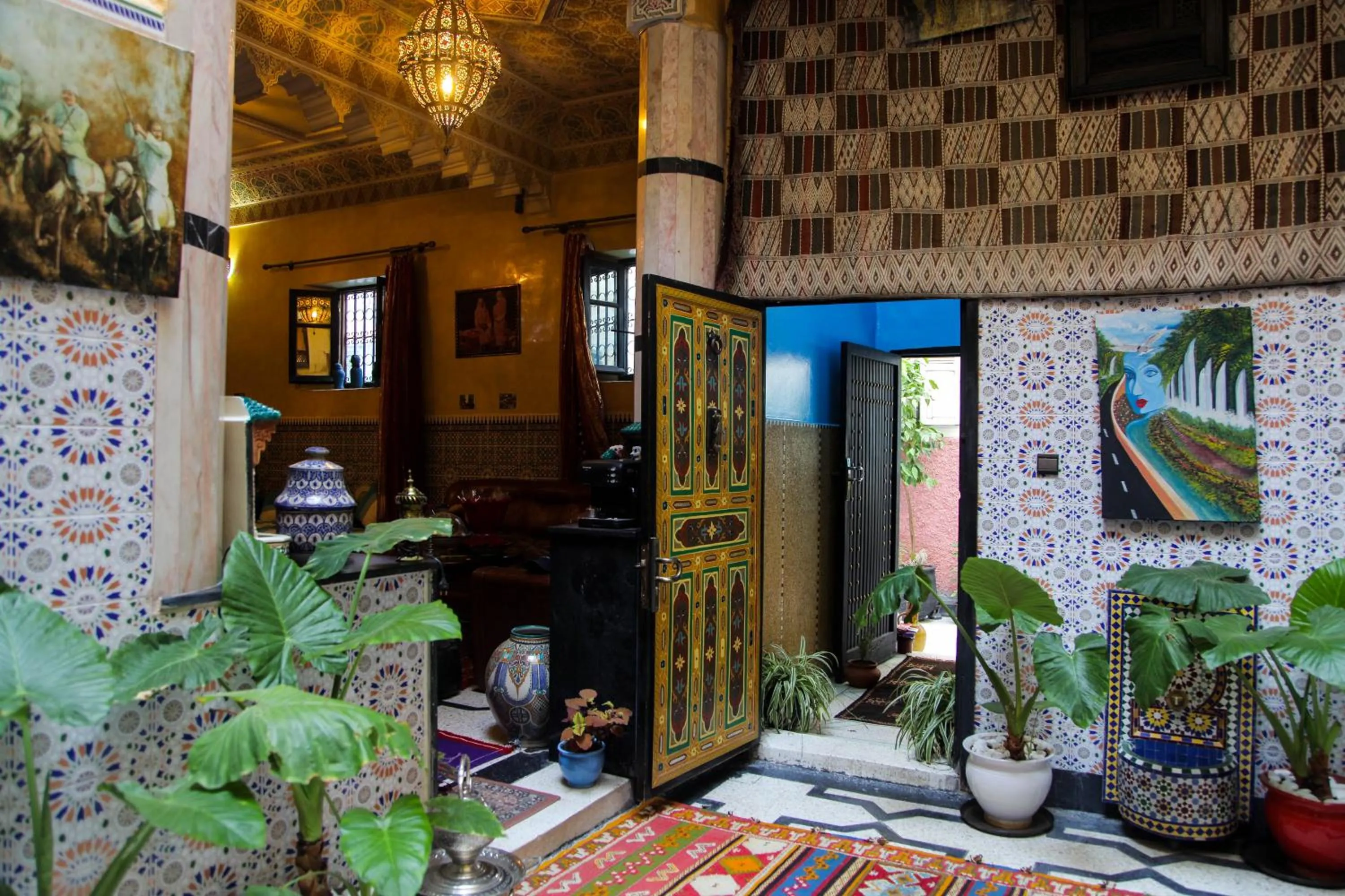 Patio, Lobby/Reception in Dar Berrada - Ziat