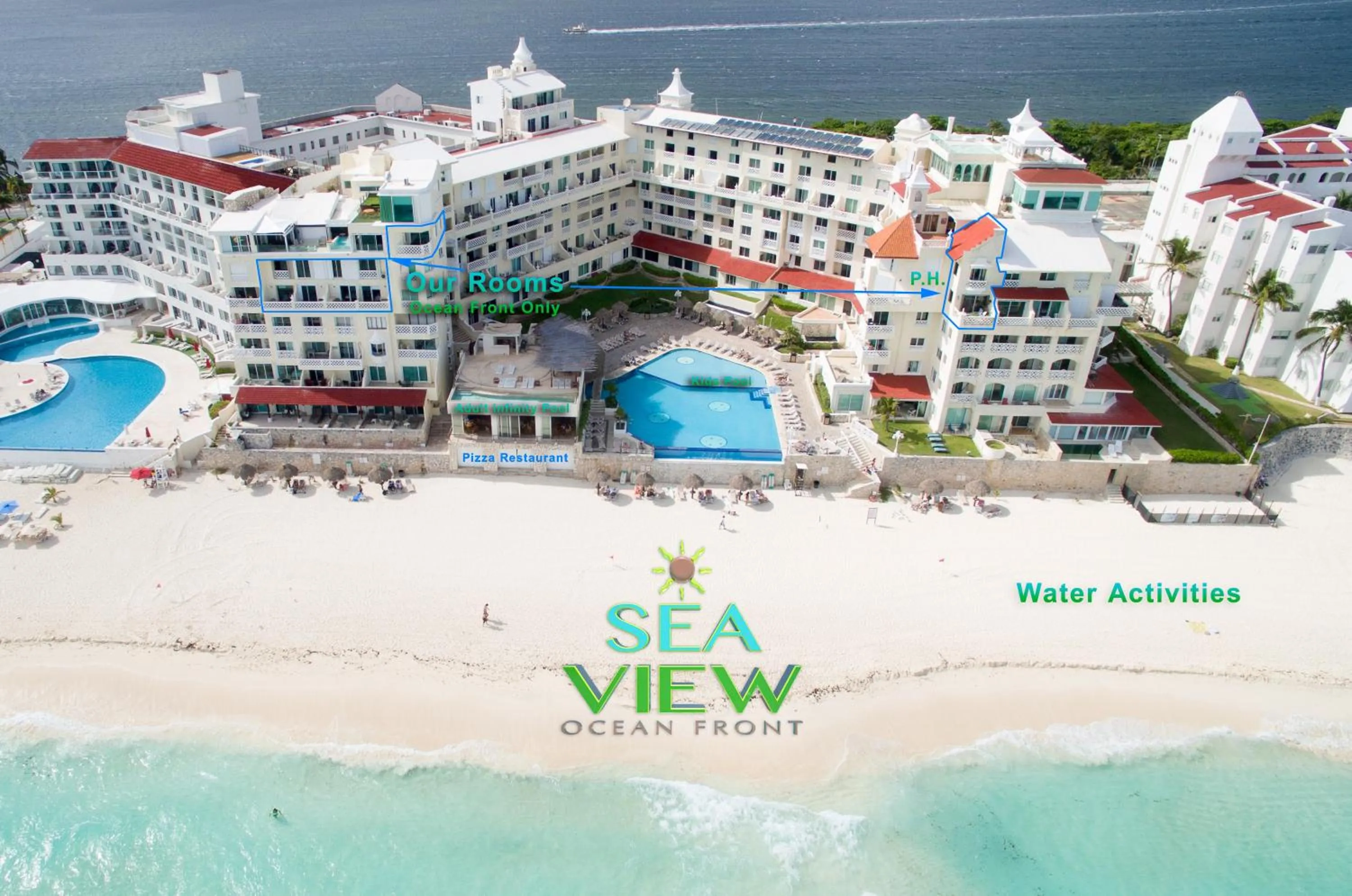 Bird's eye view in Cancún Plaza Sea View