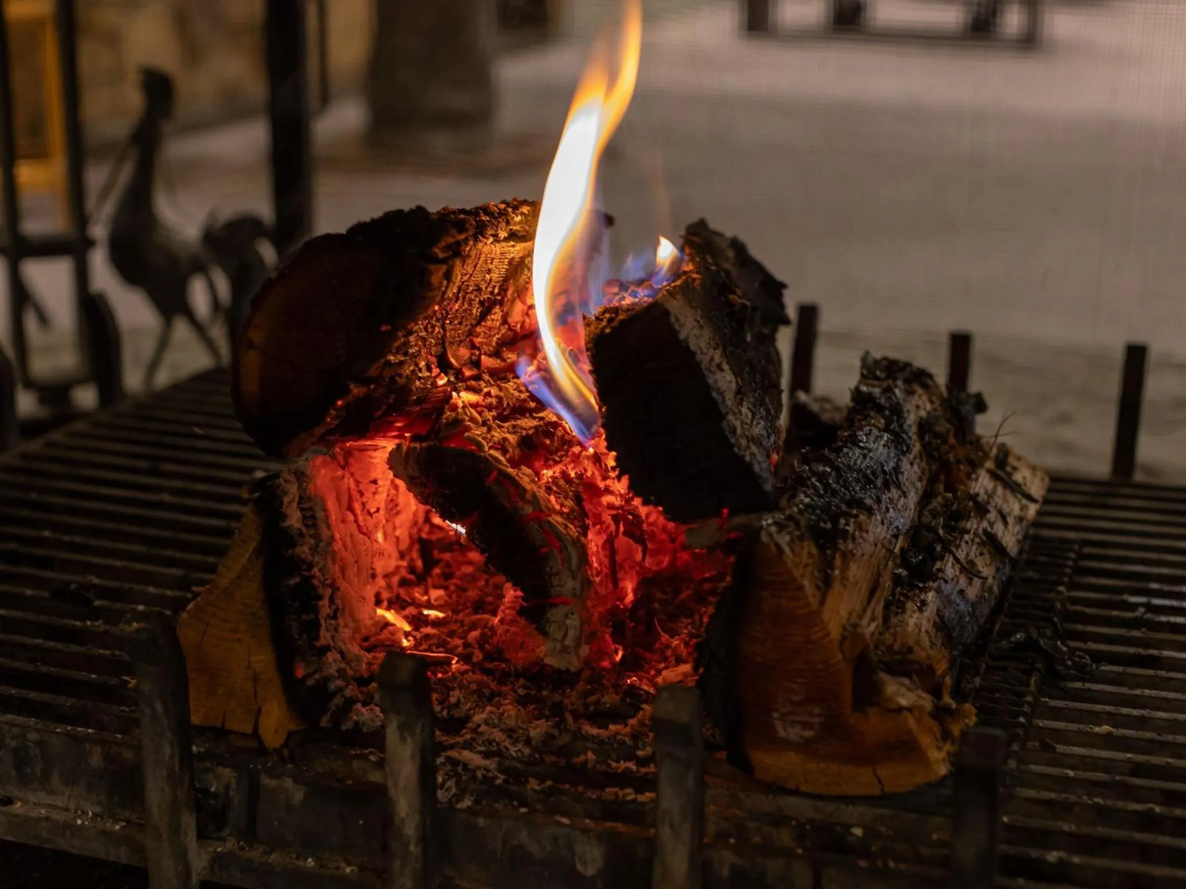 fireplace in Yatsugatake Kogen Lodge