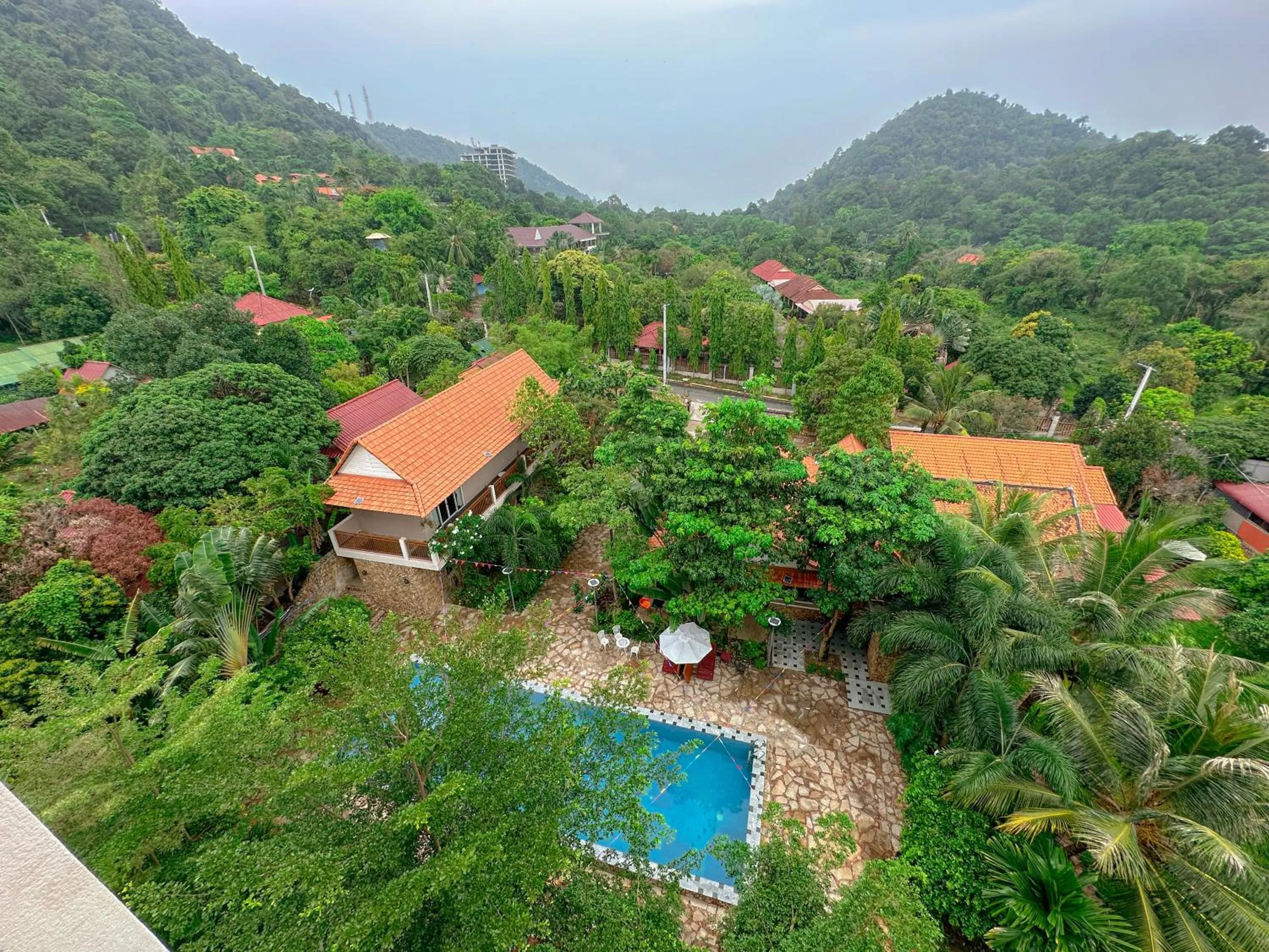 Bird's eye view in Summer Resort