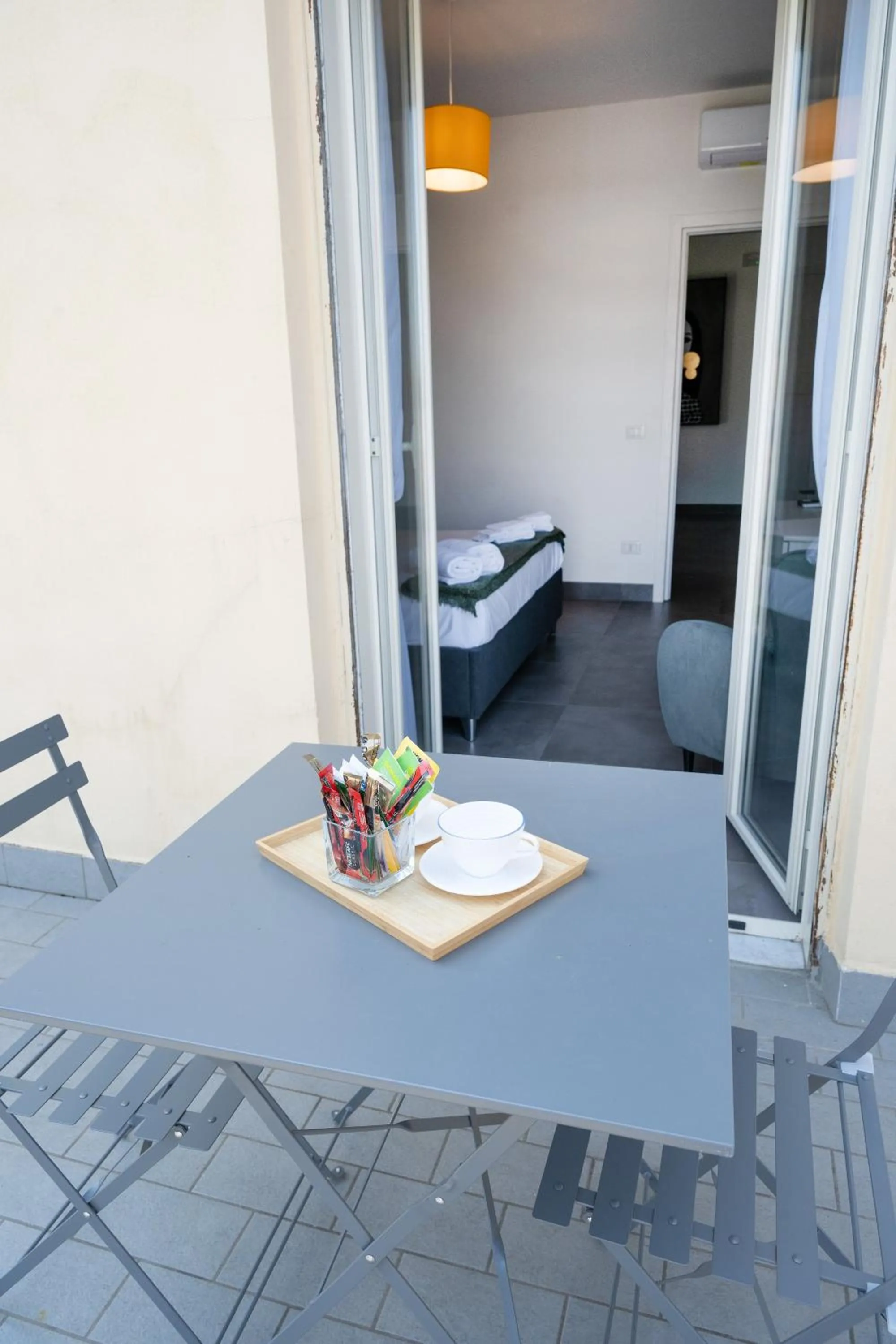 Balcony/Terrace, Bed in Residenza Flegrea
