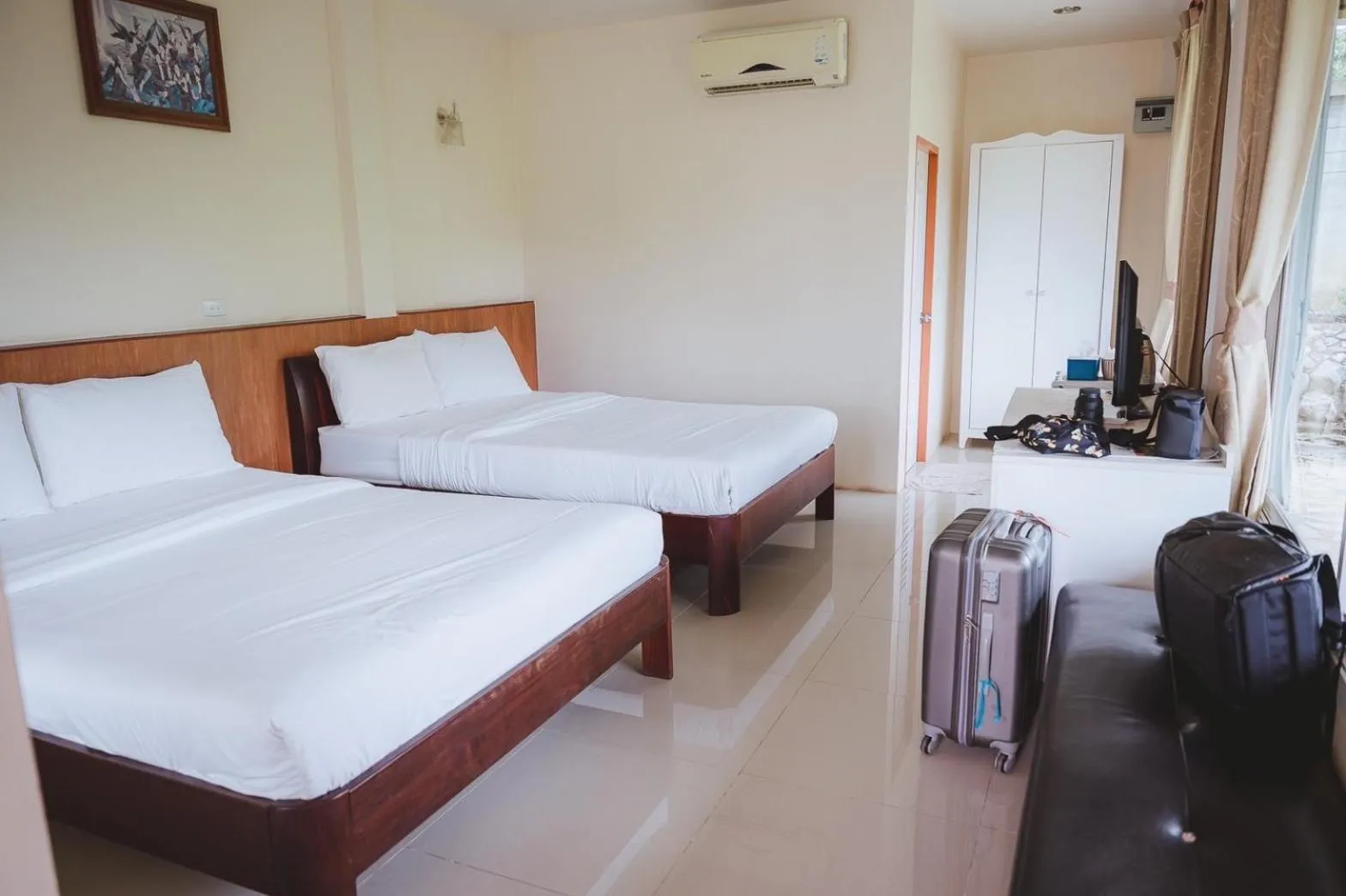 Bed in Baanpufa Resort