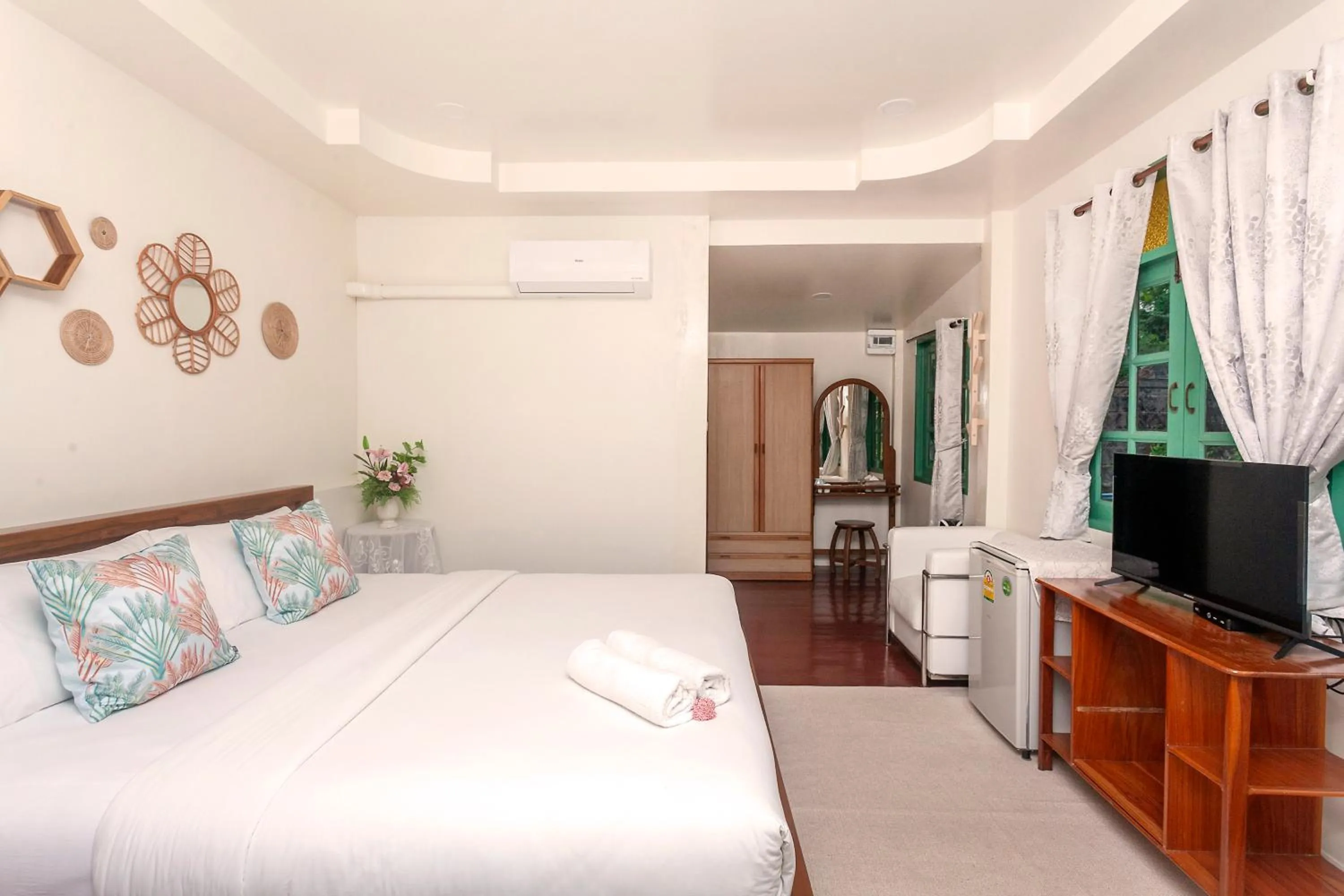 Bed in Baanpufa Resort