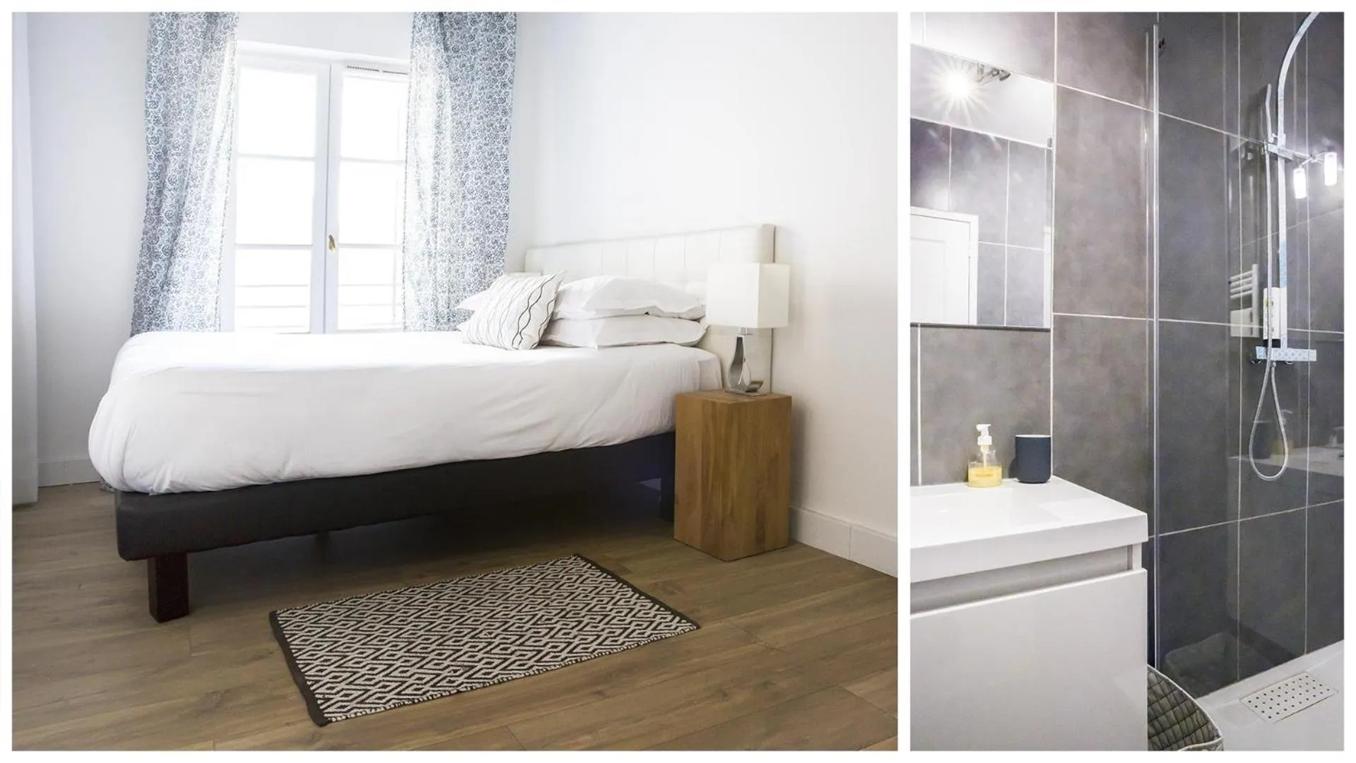Shower, Bed in URBAN LOFT & SPA Marseille