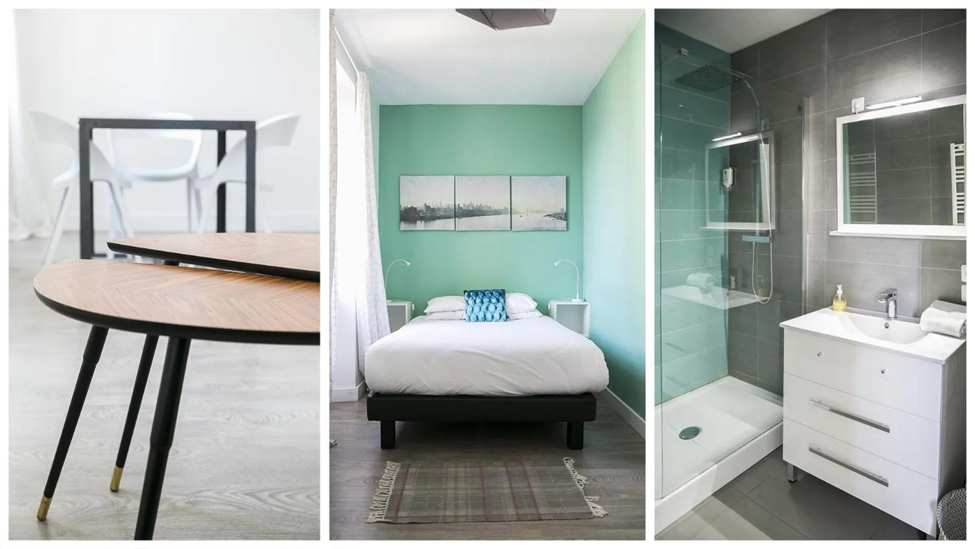 Bathroom, Bed in URBAN LOFT & SPA Marseille